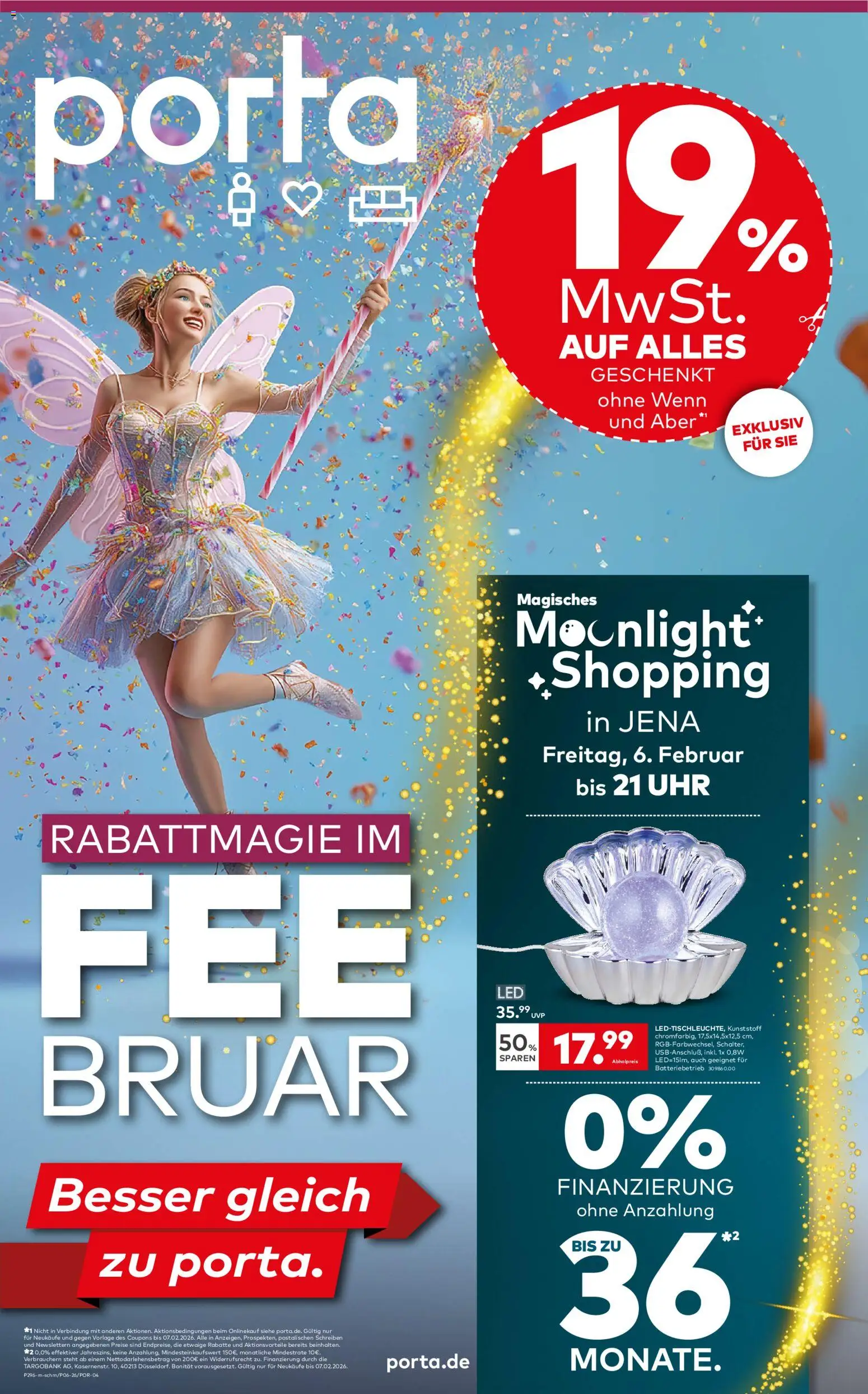 Porta! Rabattmagie im FEEbruar mit 19% MwSt. auf alles - Jena – gültig ab 01.02.2026 | Seite: 1 | Produkte: Uhr