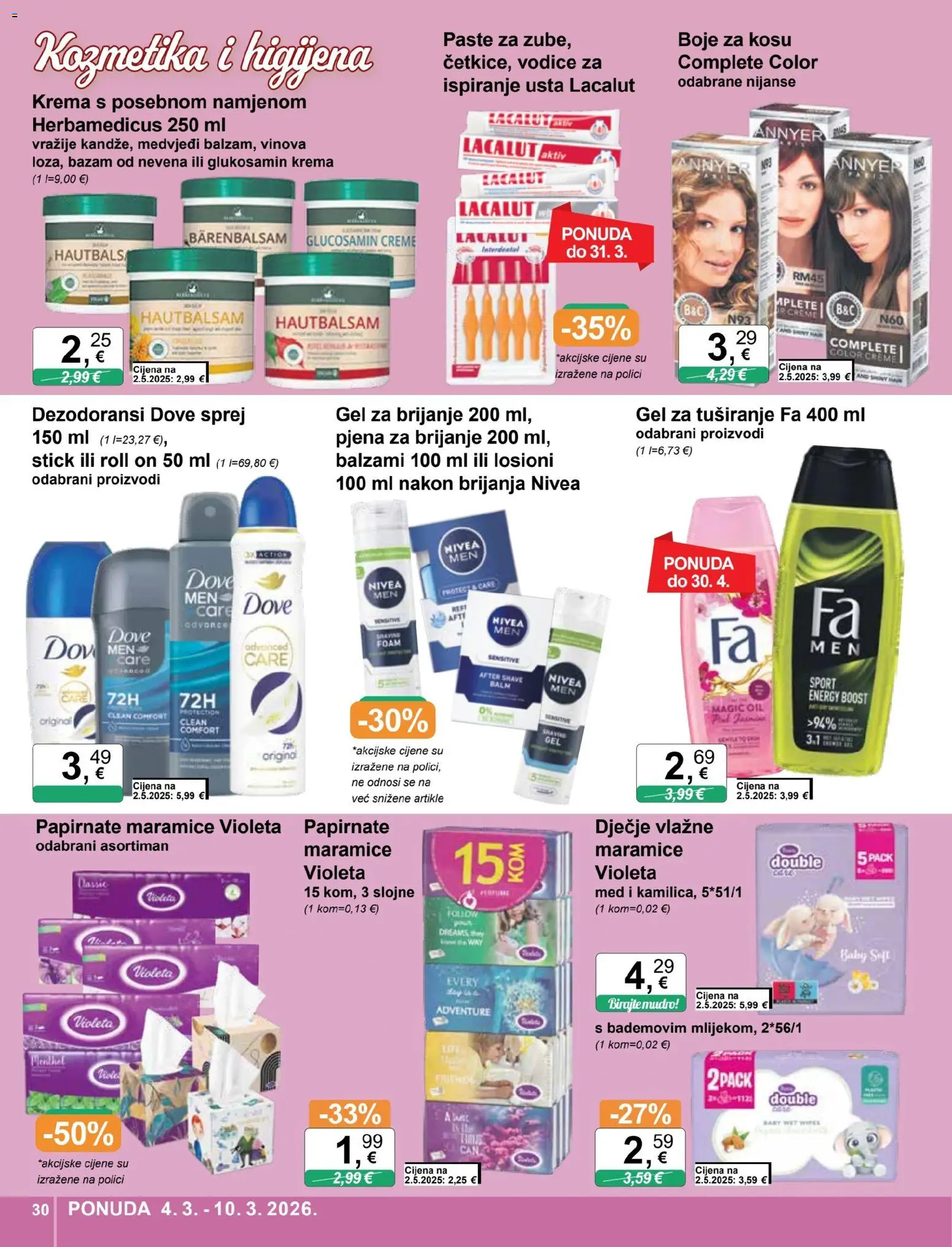 KTC katalog | vrijedi od 04.03.2026 | Stranica: 30 | Proizvodi: Gel za brijanje, Pjena za brijanje, Krema, Dove