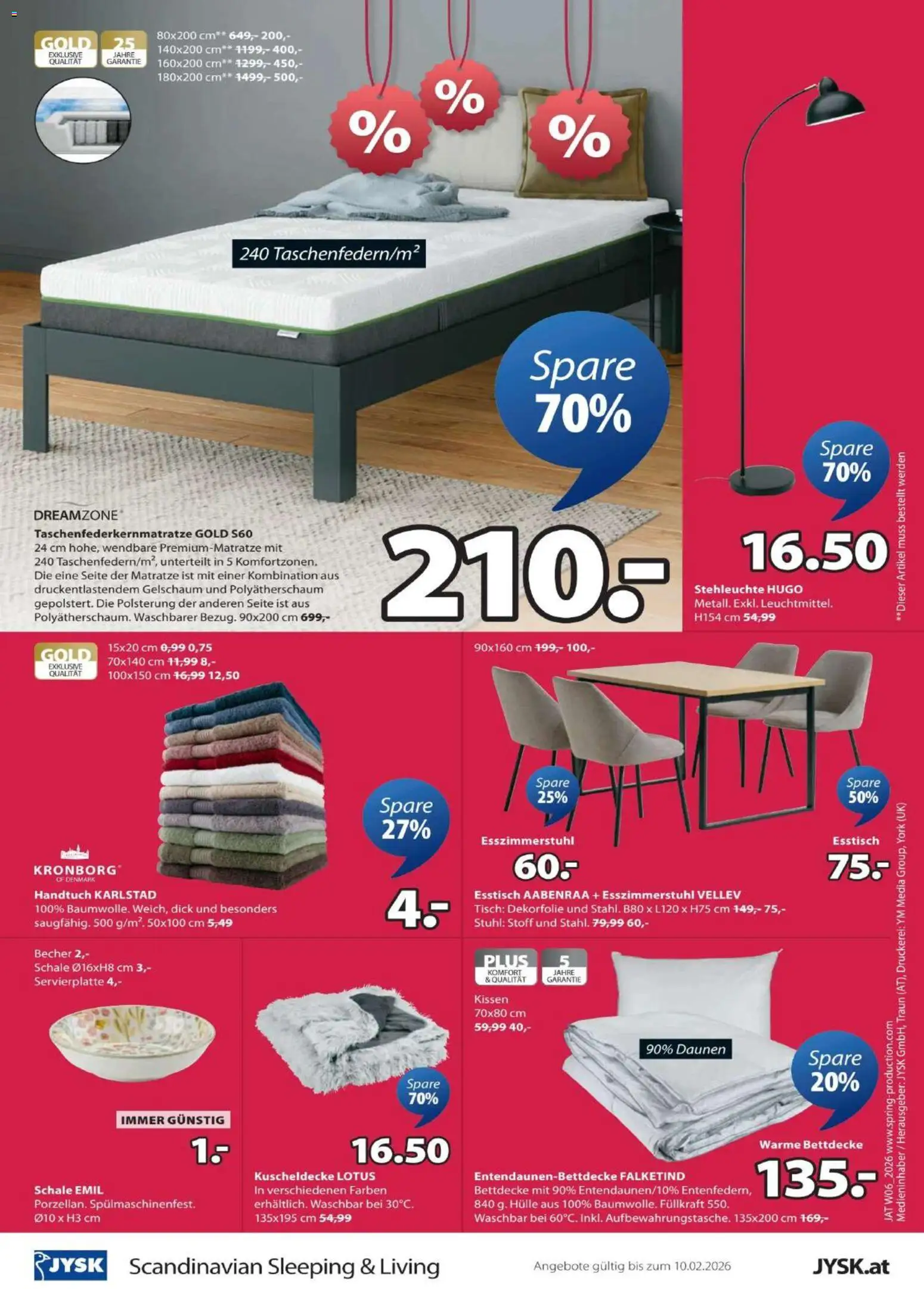 JYSK Angebote gültig ab 02.02.2026 | Seite: 8 | Produkte: Hülle, Matratze, Tisch, Stuhl