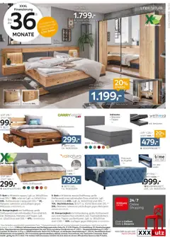 XXXLutz Schlafzimmer mit Akzenten ab 21.10.2025 gültig | Seite: 3 | Produkte: Bett, Matratze, Kommode, Lattenrost