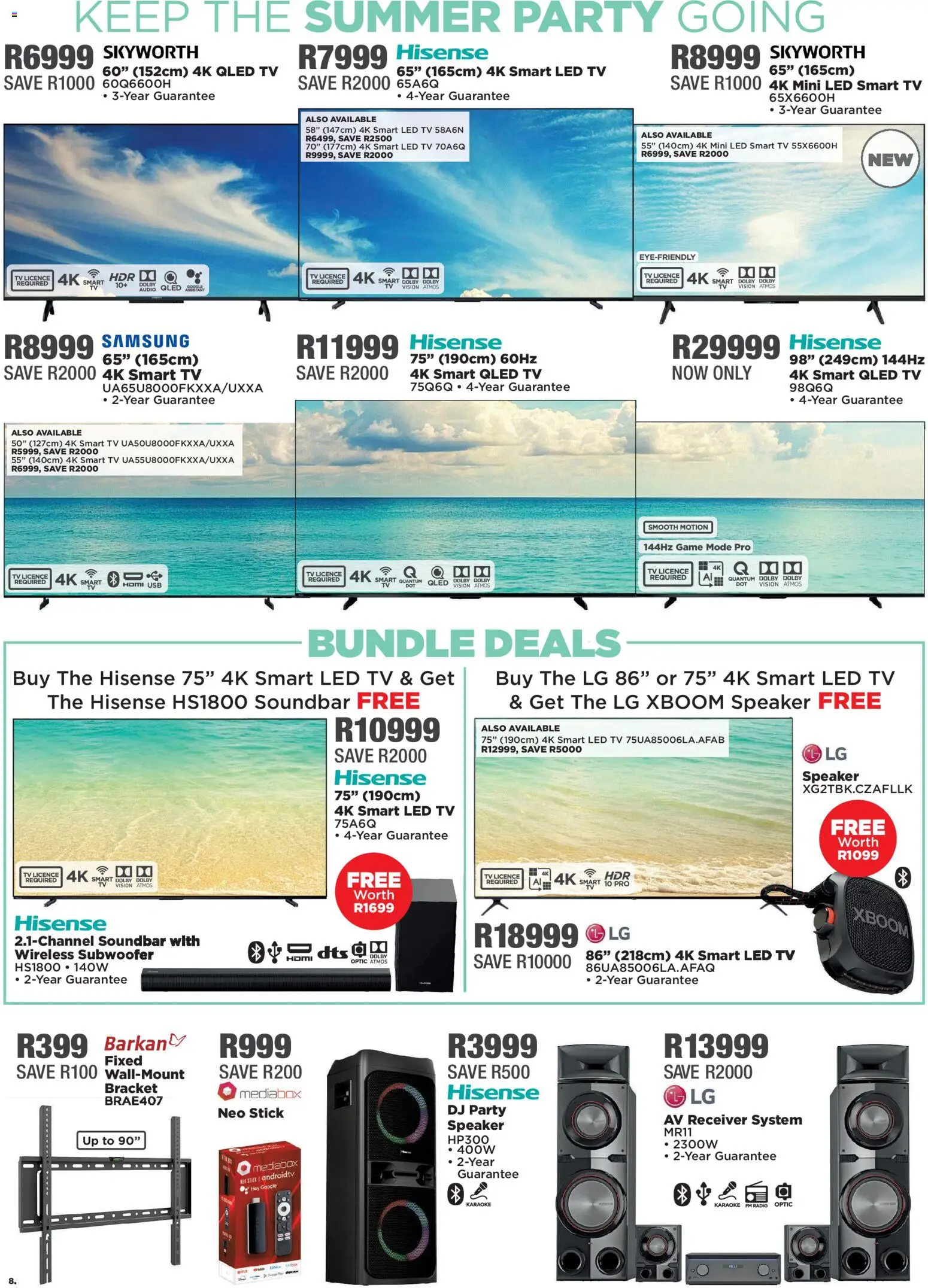 New House and Home catalogue – valid from 26.01.2026 | Page: 8 | Products: Radio, USB, TV, Soundbar