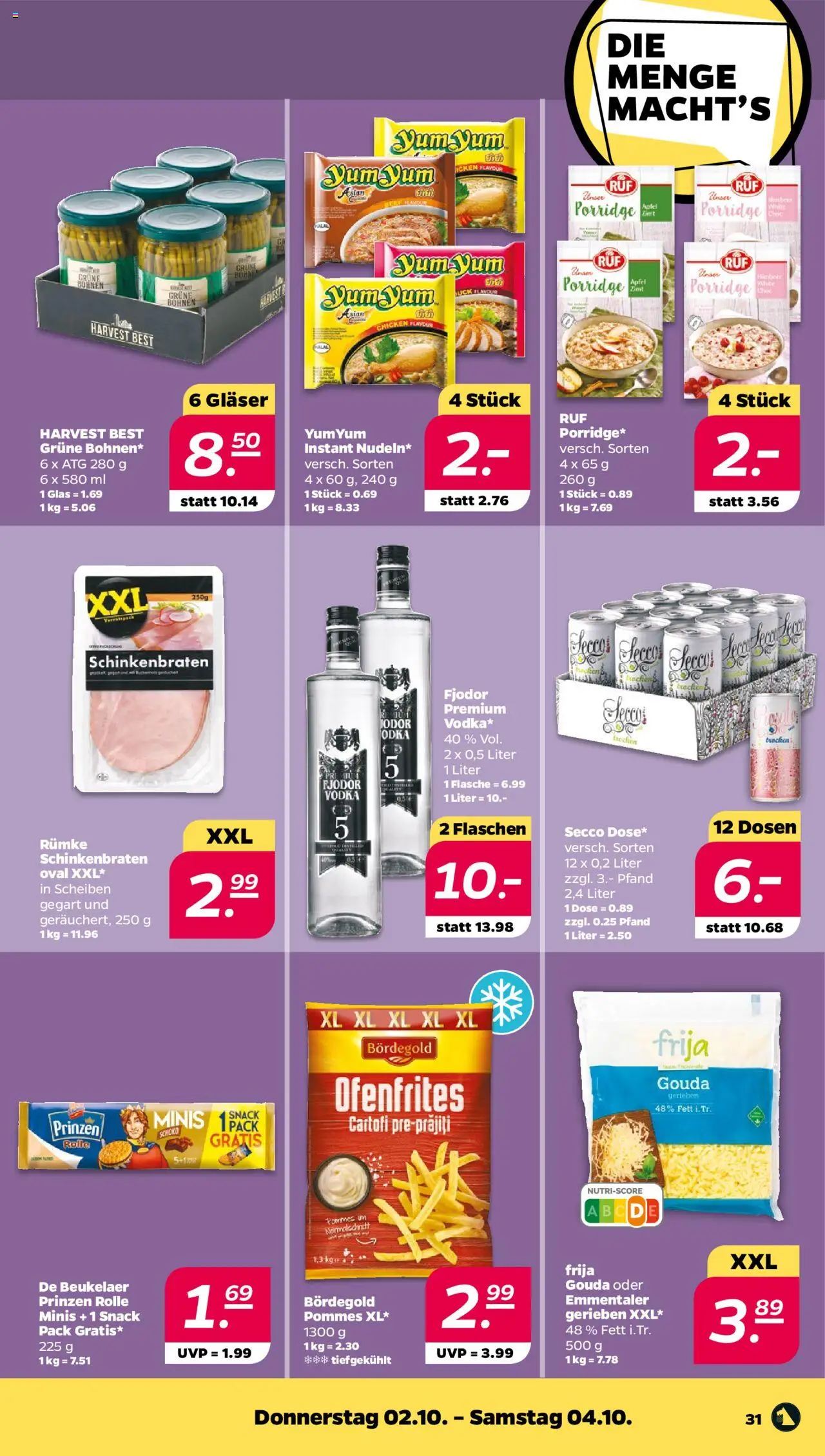 Netto Prospekt 	 – gültig ab 29.09.2025 | Seite: 31 | Produkte: Gouda, Pommes, Vodka