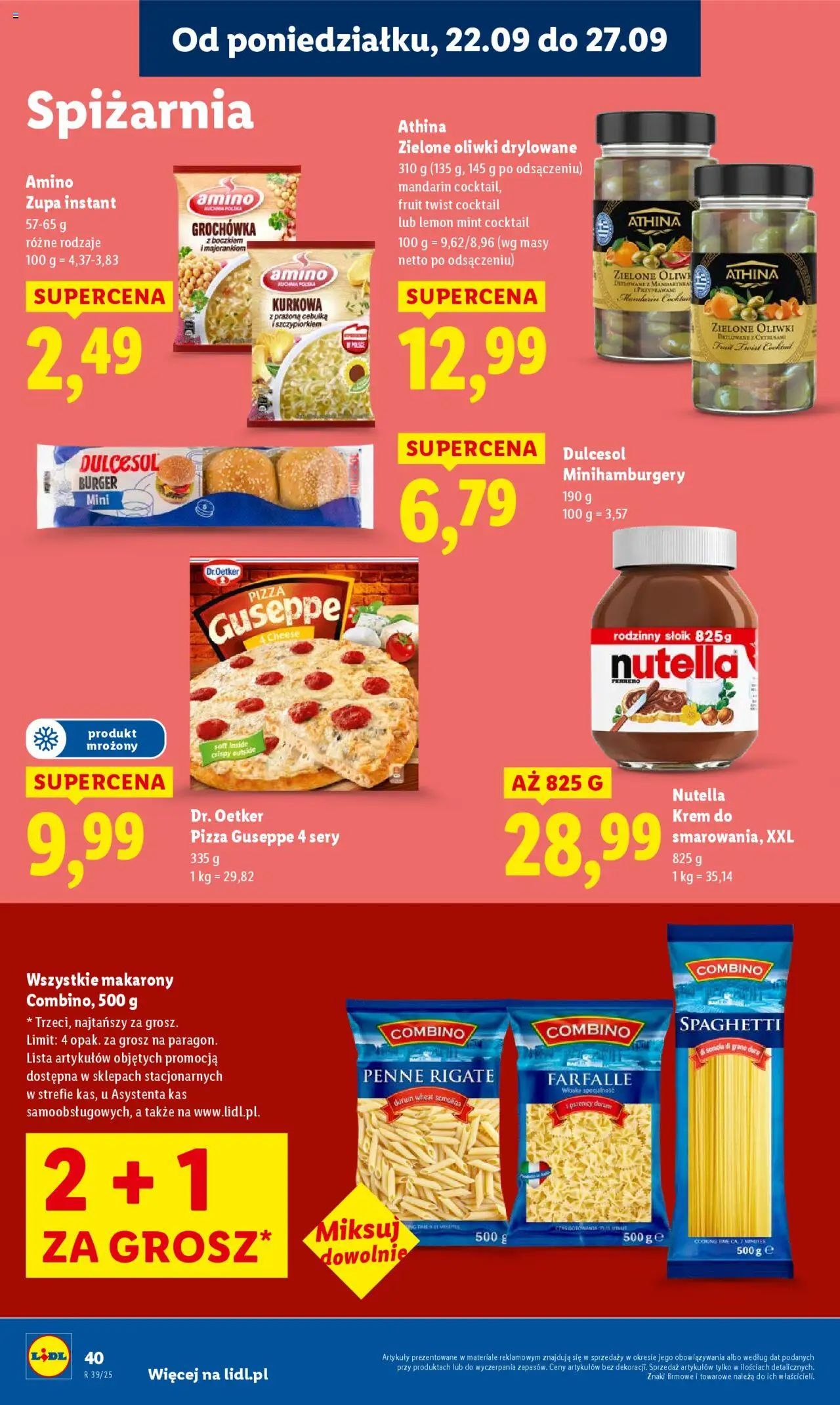 Lidl Gazetka od 22.09.2025 | Strona: 48 | Produkty: Nutella, Penne, Sery, Krem