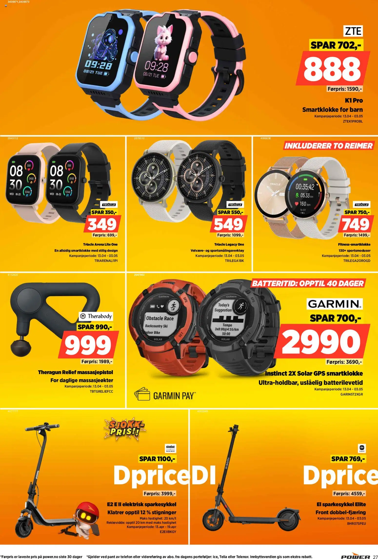 {H1} | Side: 27 | Produkter: GPS, Artichaut, Massasjepistol, Smartklokke