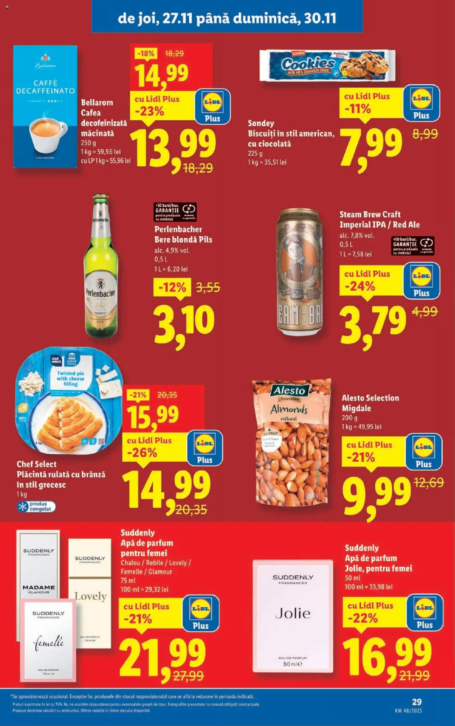 Noul catalog Lidl – valabil de la 24.11.2025 | Pagină: 29 | Produse: Plăcintă, Brânză, Ciocolată, Bere