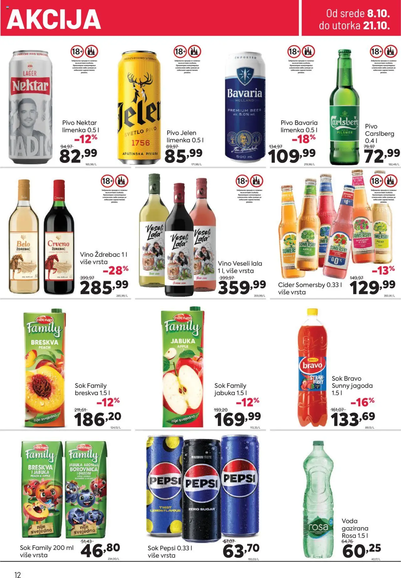 PerSu katalog - važi od 08.10.2025 | Strana: 12 | Proizvode: Mango, Somersby, Carlsberg, Pepsi