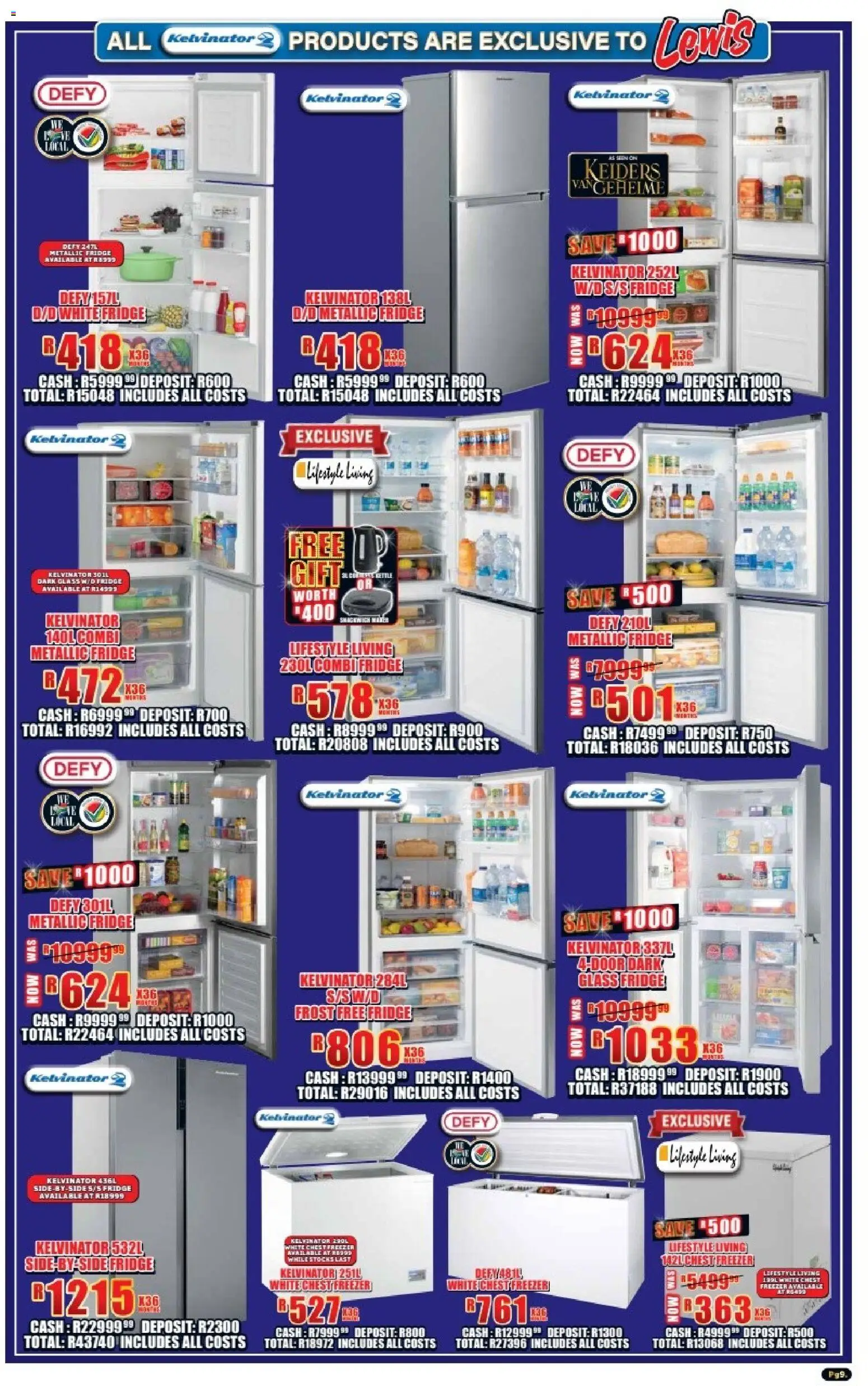 New Lewis Stores catalogue – valid from 05.01.2026 | Page: 9 | Products: Freezer, Fridge, Chest freezer