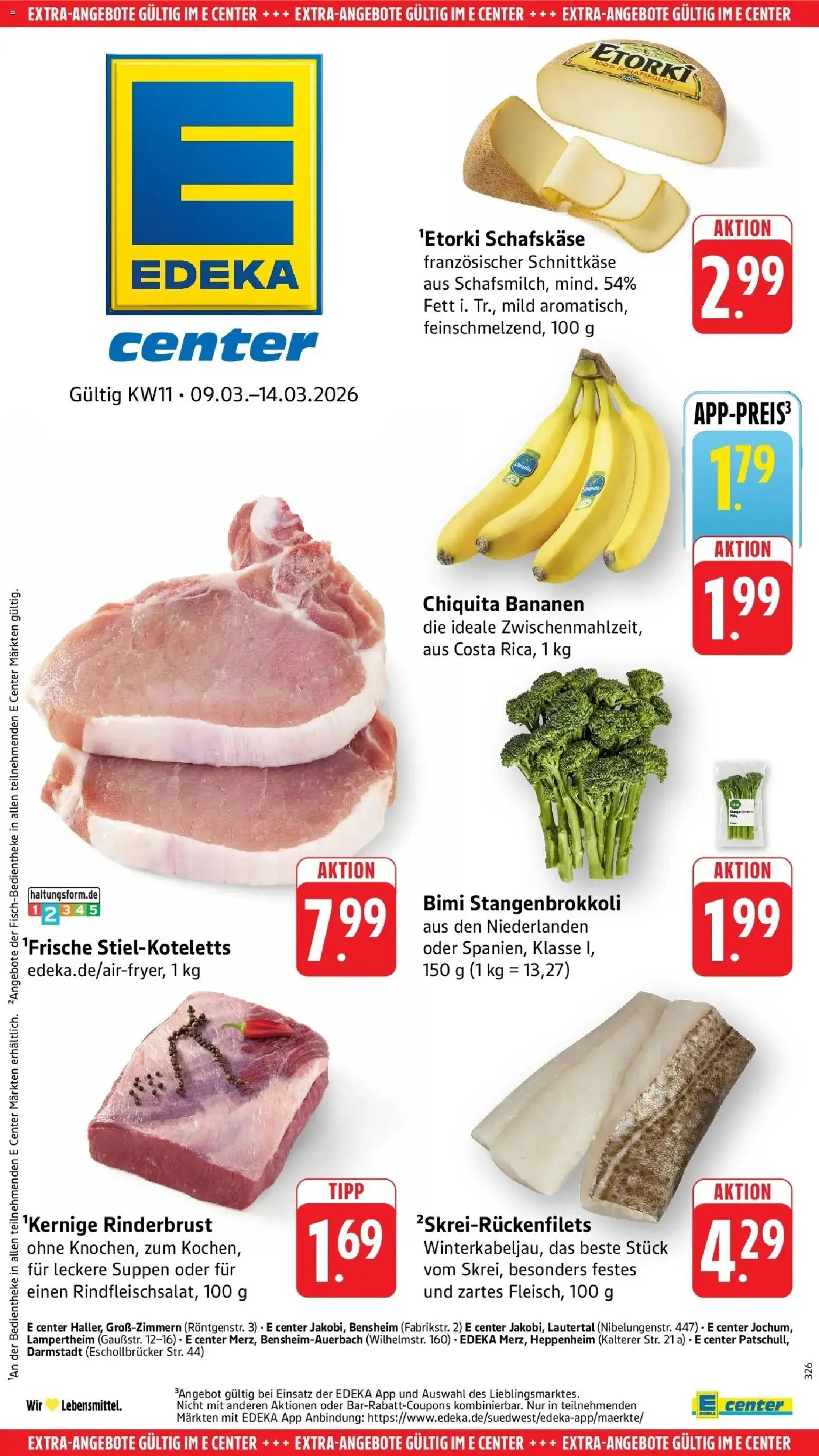 Edeka prospekt Heppenheim	 – gültig ab 09.03.2026 | Seite: 45 | Produkte: Bananen, Schafskase