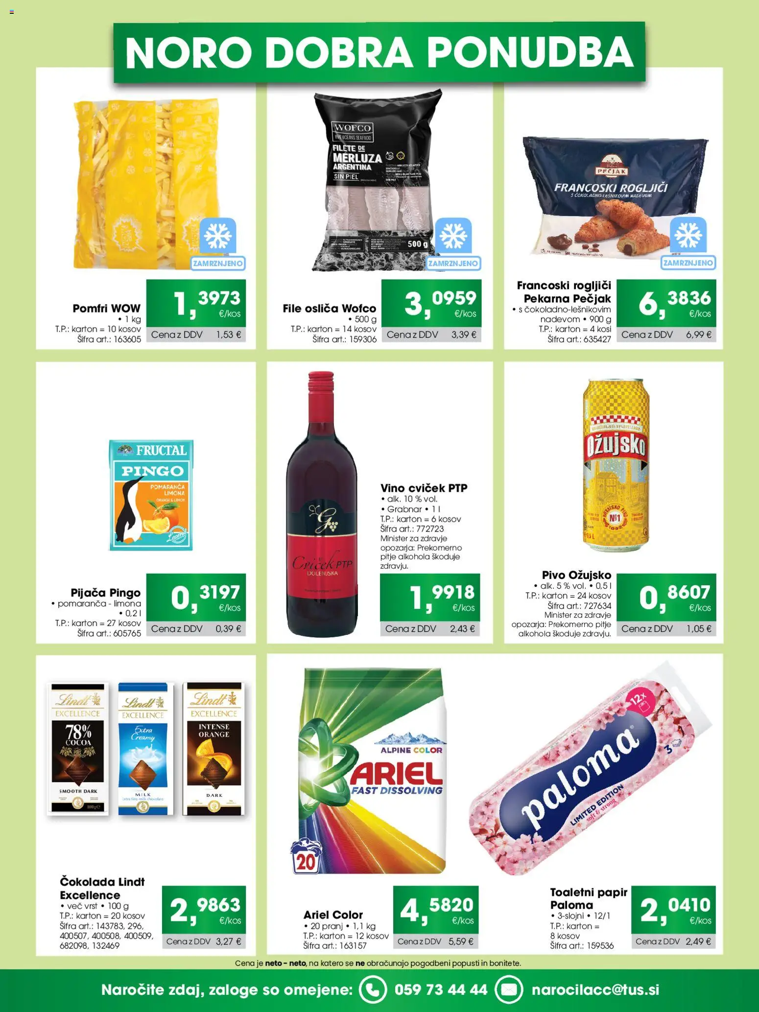 Novi Tuš katalog ponudbe – veljaven od 20.03.2026 | Stran: 2 | Izdelki: Toaletni papir, Pekarna, Vino, Limona
