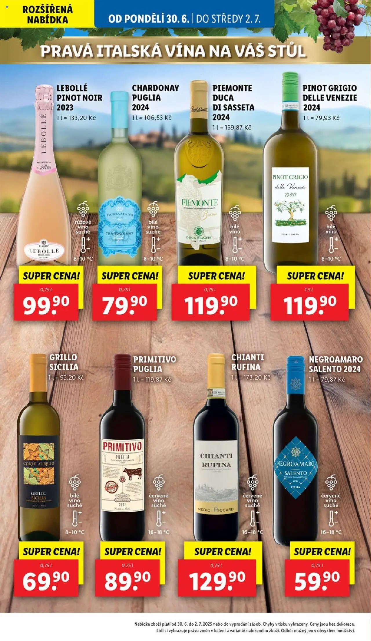 Lidl leták od 30.06.2025 | Strana: 24 | Produkty: Bílé víno, Víno, Primitivo Puglia, Pinot Grigio