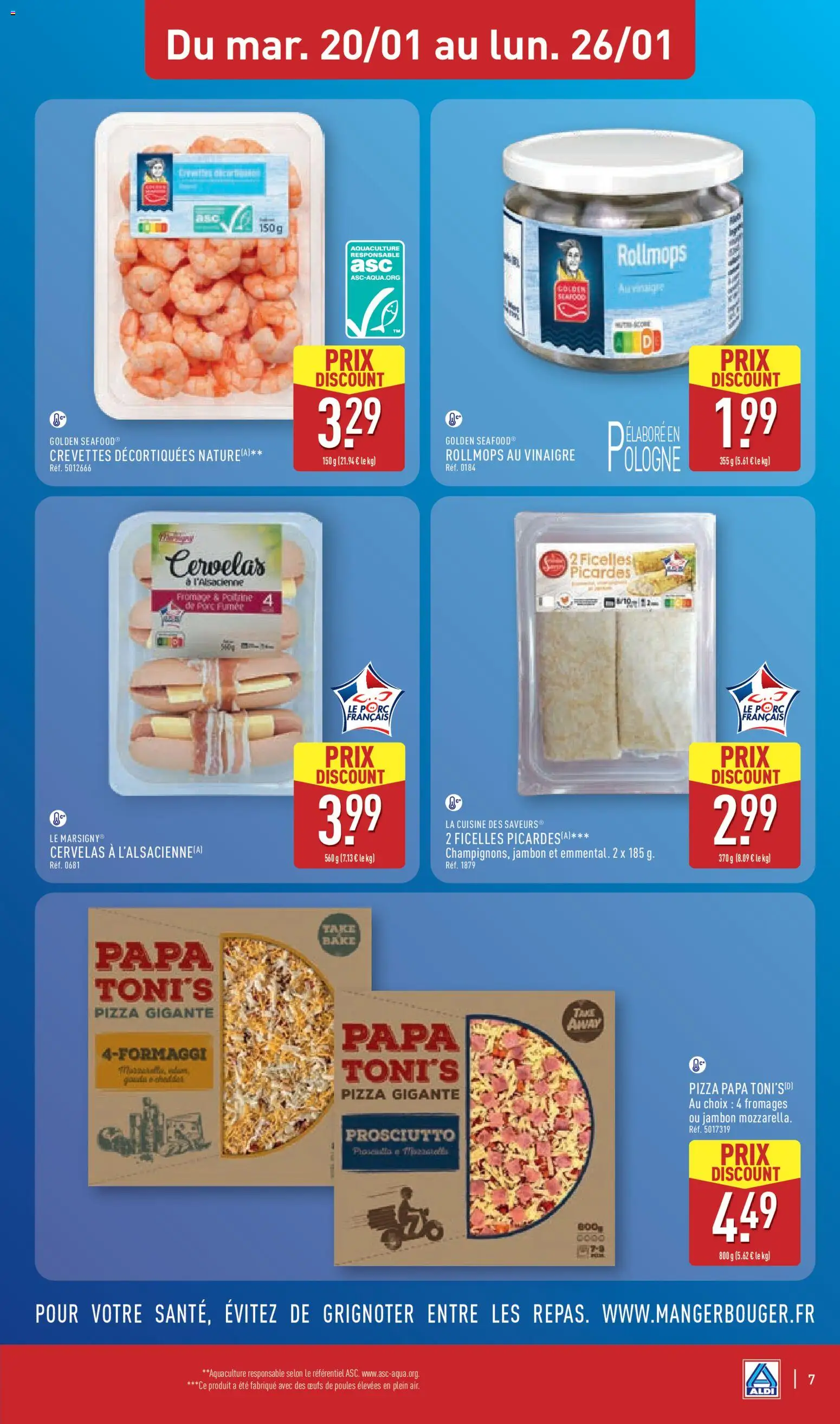 {H1} | Page: 9 | Produits: Crevettes, Œufs, Jambon, Pizza
