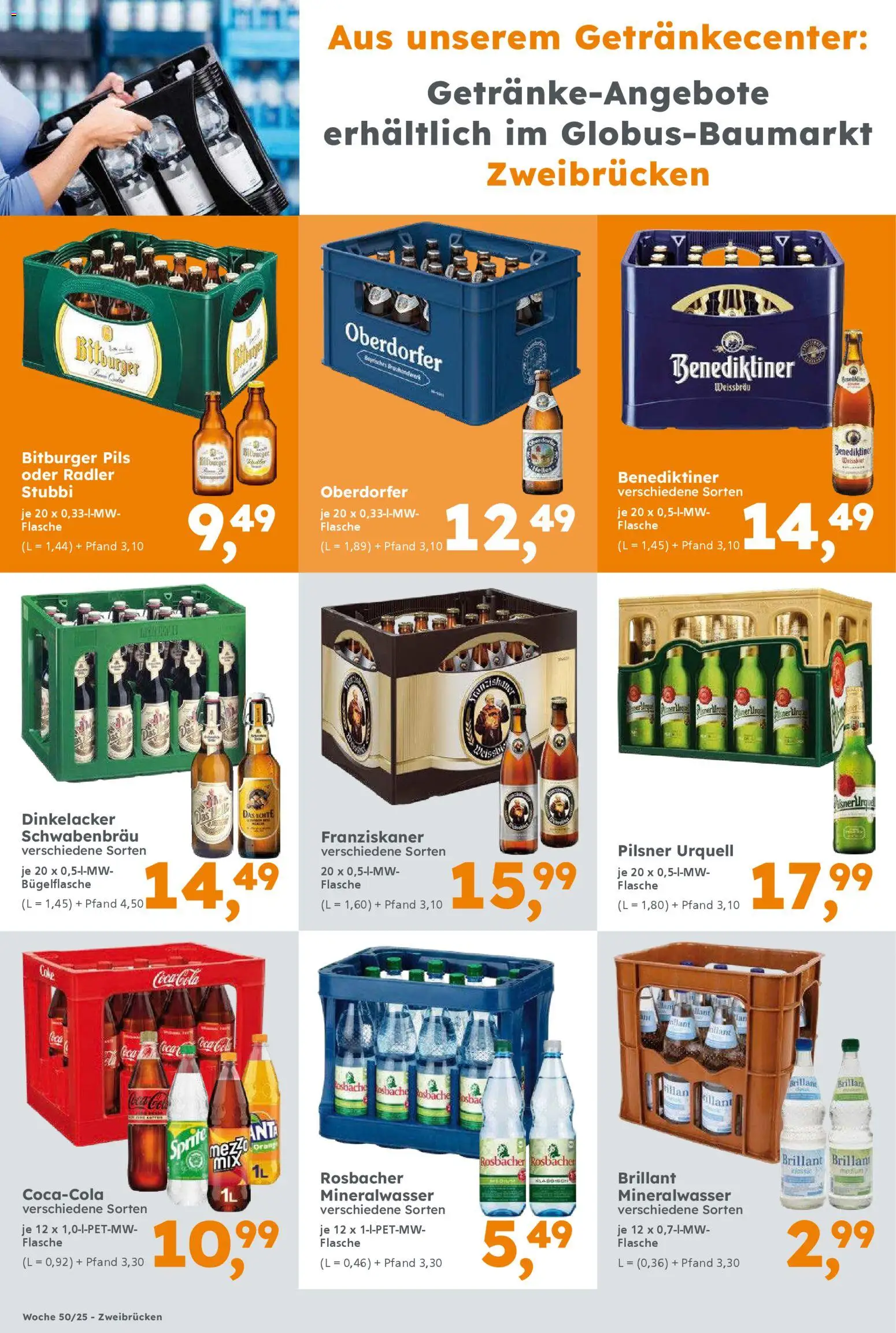 Globus Baumarkt - Rheinland-Pfalz – gültig ab 08.12.2025 | Seite: 8 | Produkte: Franziskaner, Coca cola, Sprite, Pilsner urquell