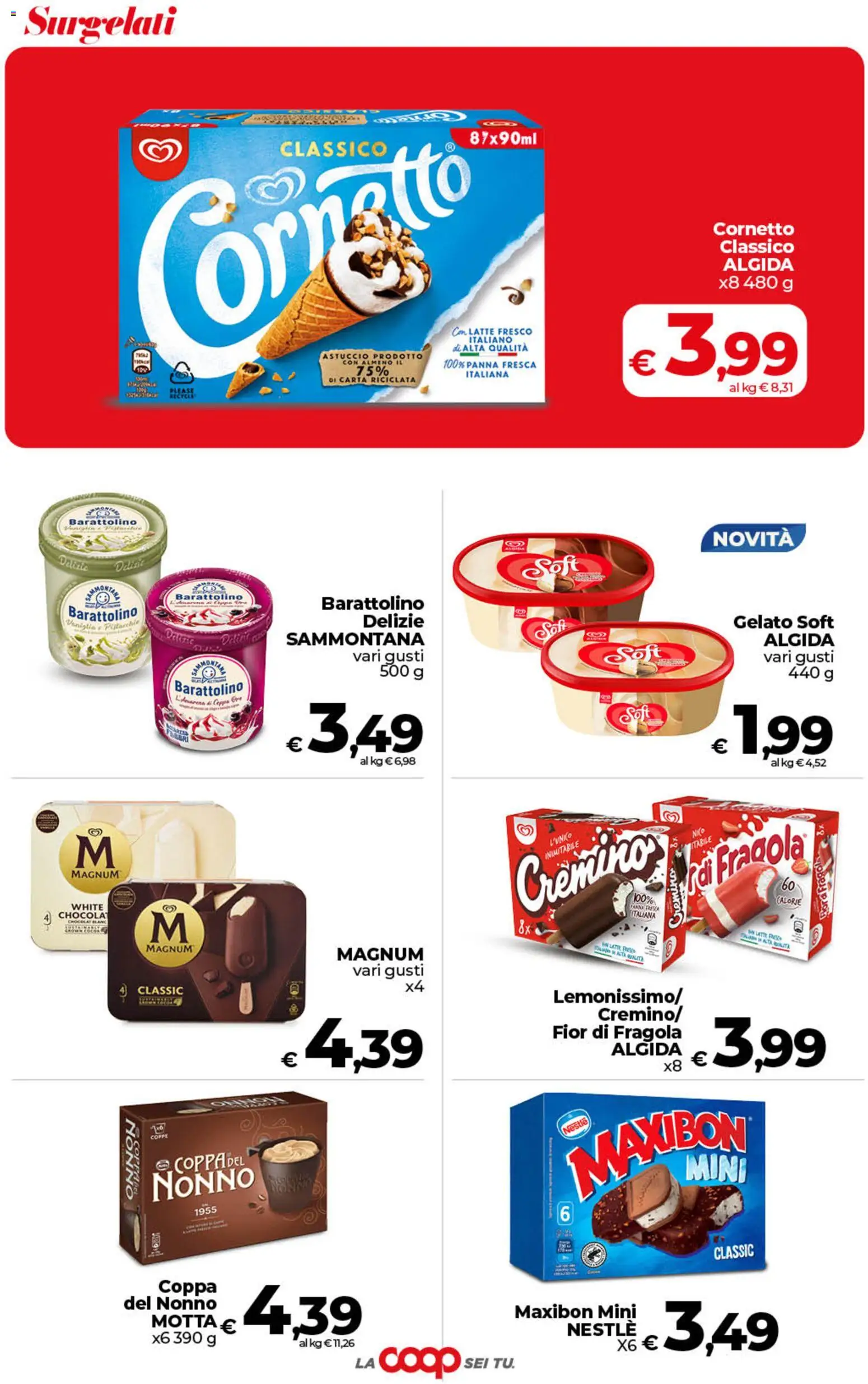 Volantino COOP del 28.04.2026 | Pagina: 23 | Prodotti: Cornetto, Panna, Gelato, Astuccio