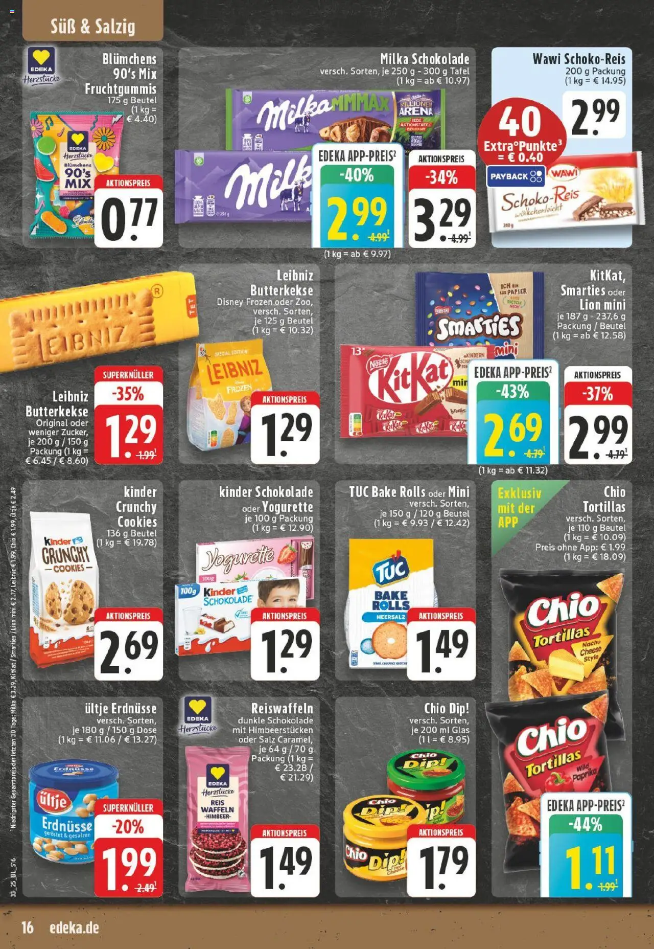 Edeka prospekt Krefeld	 - gültig ab dem 11.08.2025 | Seite: 16 | Produkte: Kinder schokolade, Butter, Dunkle schokolade, Reis