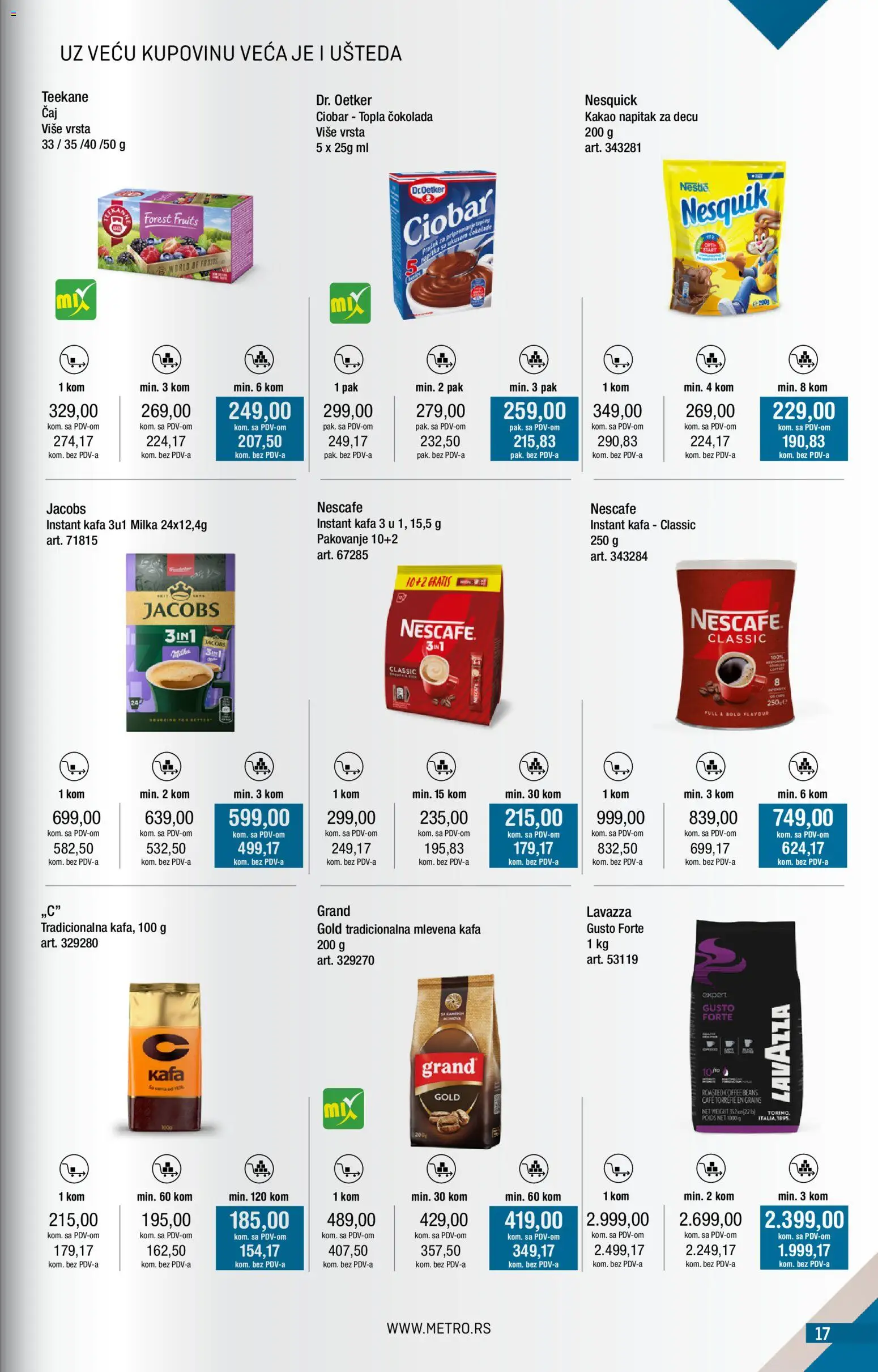 Metro katalog - važi od 01.03.2026 | Strana: 17 | Proizvode: Milka, Instant kafa, Pakovanje, Čokolada