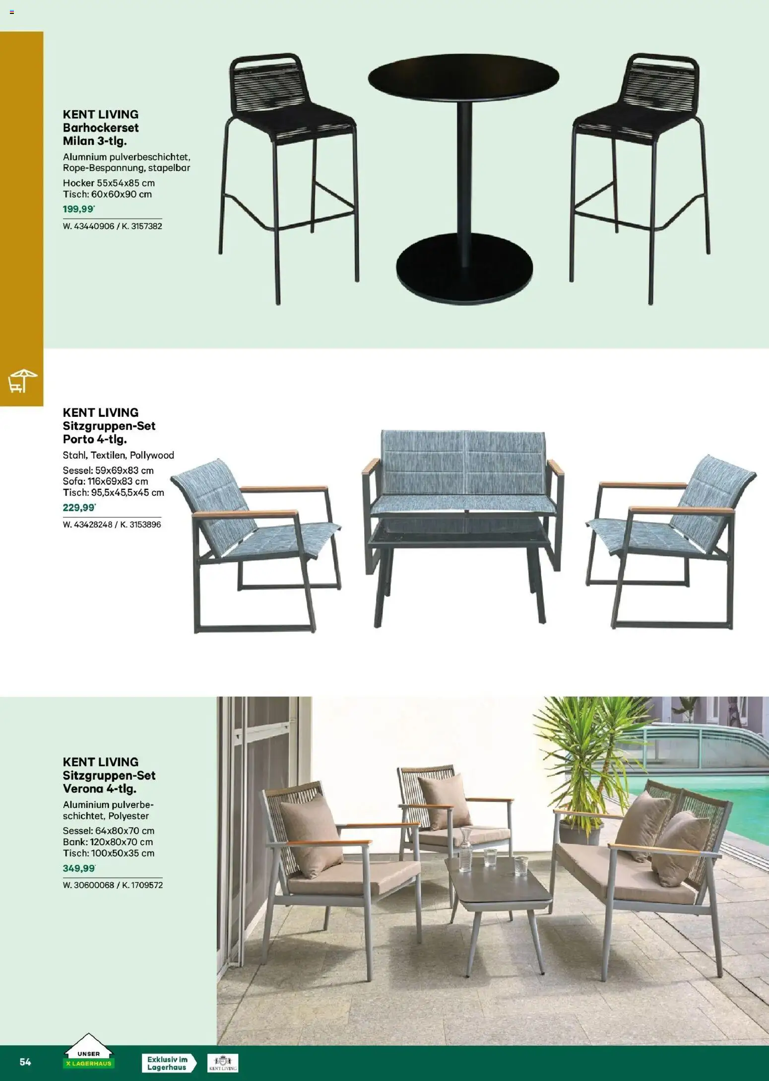 Lagerhaus Garten & Freizeit Katalog 2026 gültig ab 01.03.2026 | Seite: 54 | Produkte: Sofa, Sessel, Tisch