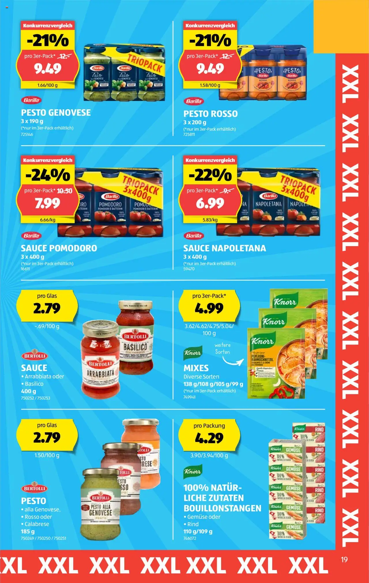 Aldi Aktionen ab 14.08.2025 | Seite: 19 | Produkte: Barilla, Gemüse