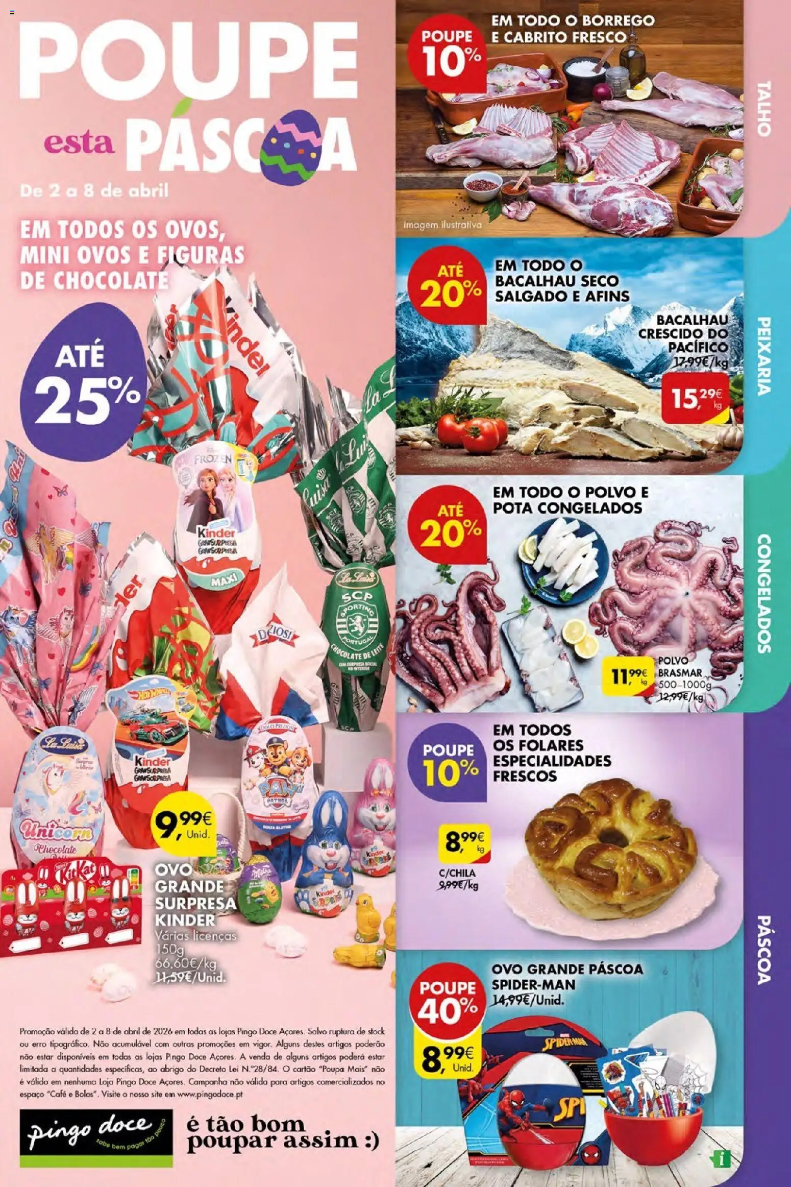 Pingo Doce Poupe Esta Semana Açores │ válido de 02.04.2026 | Página: 1 | Produtos: Polvo, Cabrito, Café, Chocolate