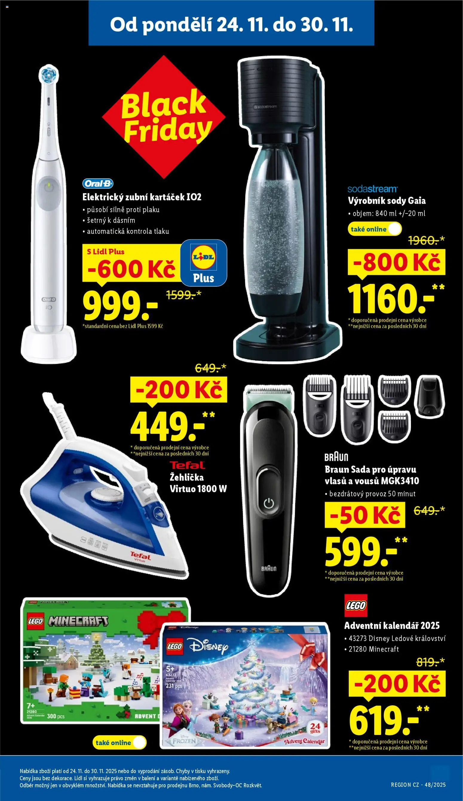 Lidl Black Friday od 24.11.2025 | Strana: 9 | Produkty: LEGO, Sodastream, Elektrický zubní kartáček, Tefal