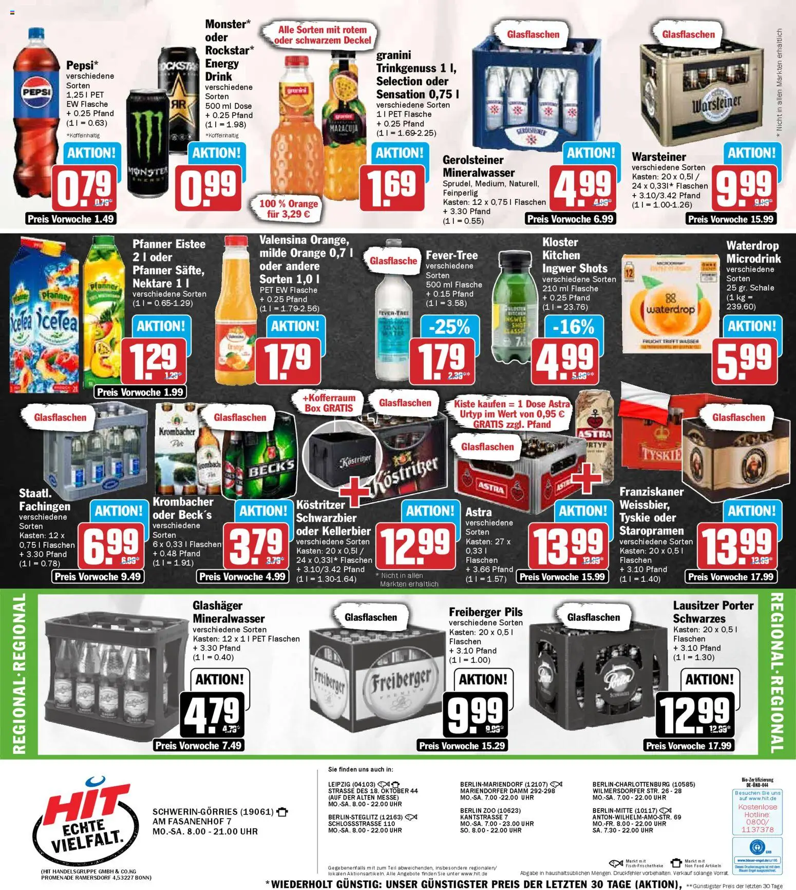 HIT - Mecklenburg-Vorpommern – gültig ab 03.11.2025 | Seite: 19 | Produkte: Energy, Pfanner eistee, Krombacher, Gerolsteiner