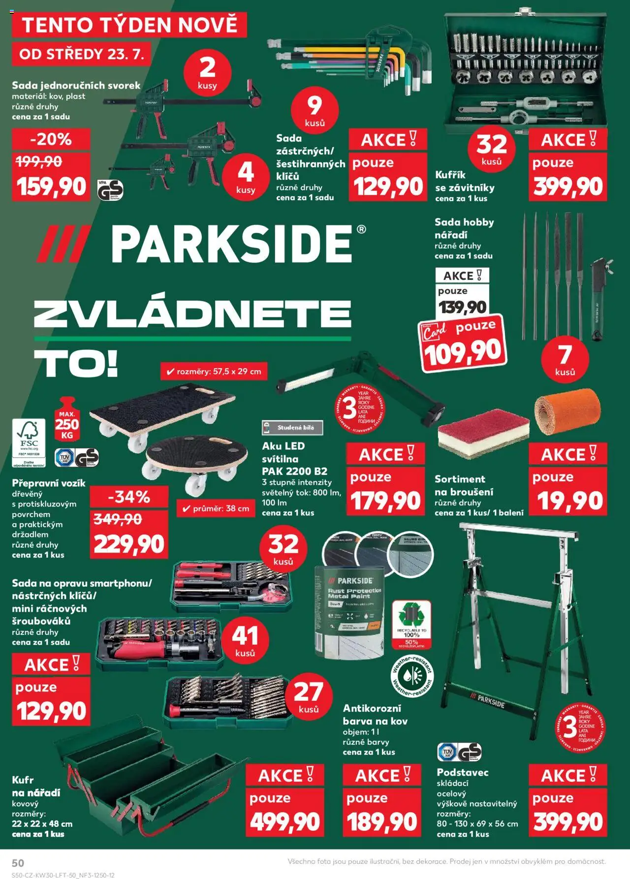 Kaufland leták - Praha 8 od 23.07.2025 | Strana: 50 | Produkty: LED svítilna, Kufr, Nářadí, Barvy