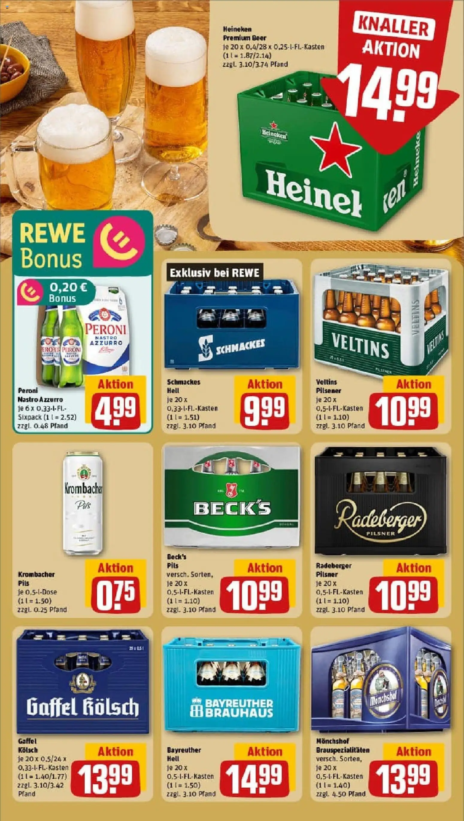 Rewe prospekt Hückelhoven / Ratheim	 – gültig ab 26.10.2025 | Seite: 21 | Produkte: Monchshof, Heineken, Krombacher, Radeberger pilsner