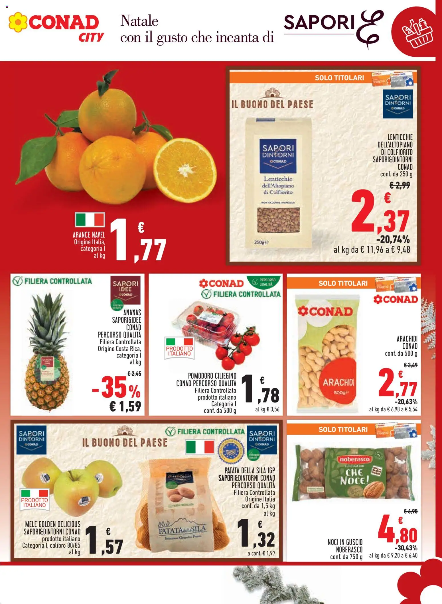Volantino Conad del 15.12.2025 | Pagina: 5 | Prodotti: Mele, Lenticchie, Pomodoro, Ananas