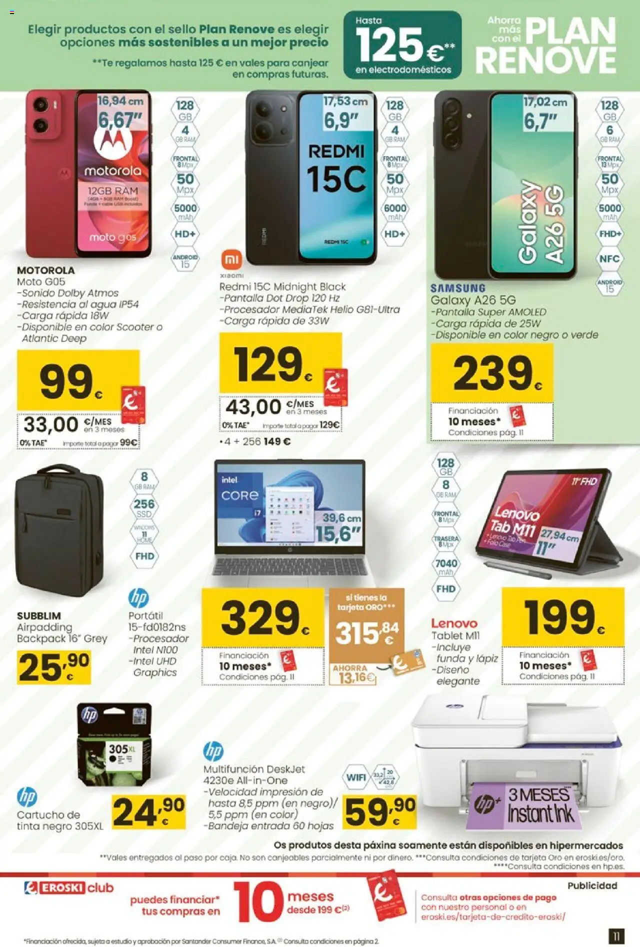 Eroski - Ahorra más con el Plan Renove │ válido desde el 18.09.2025 | Página: 11 | Productos: Té, Tablet, Funda, Bandeja
