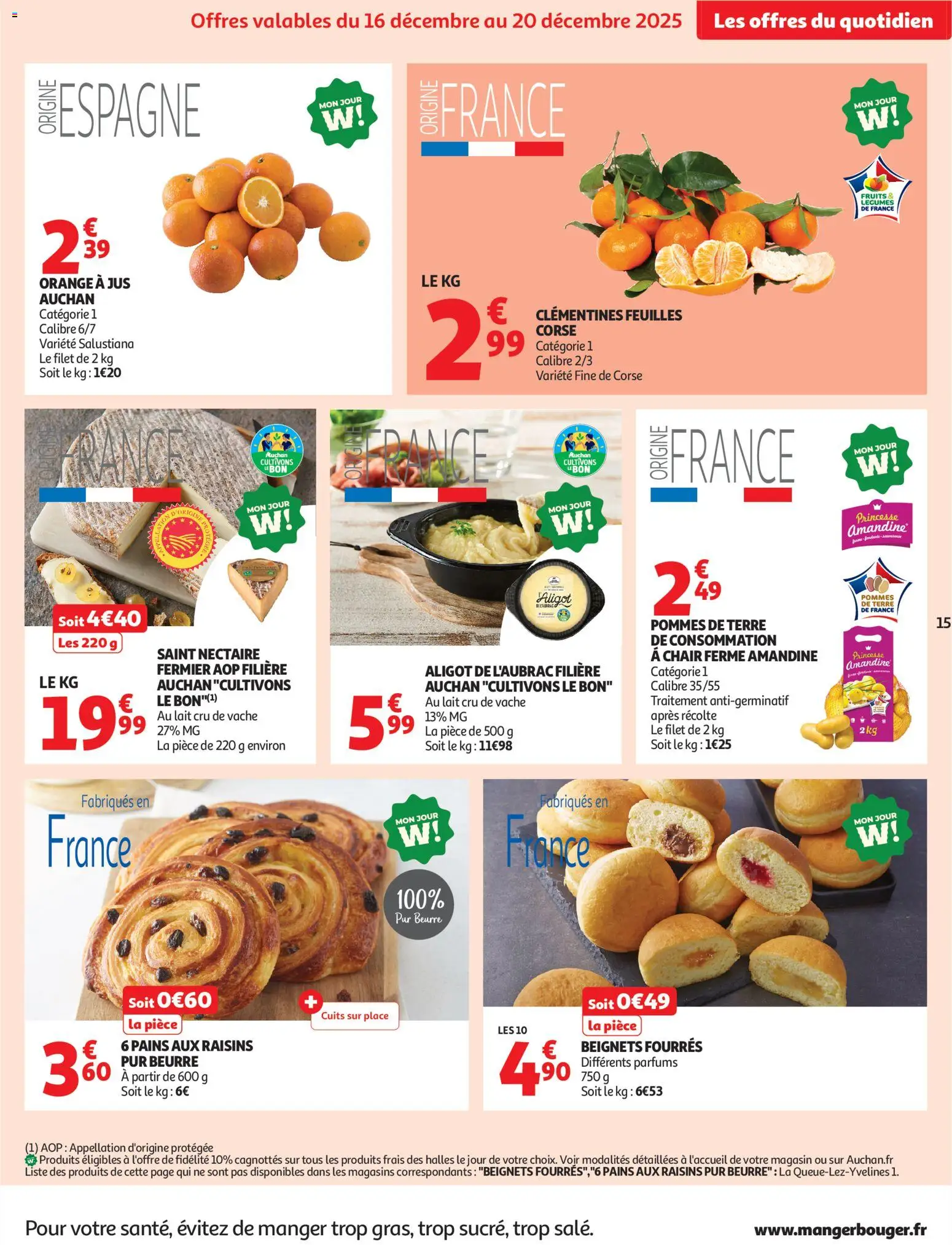 {H1} | Page: 15 | Produits: Orange a Jus, Aligot, Lait, Jus