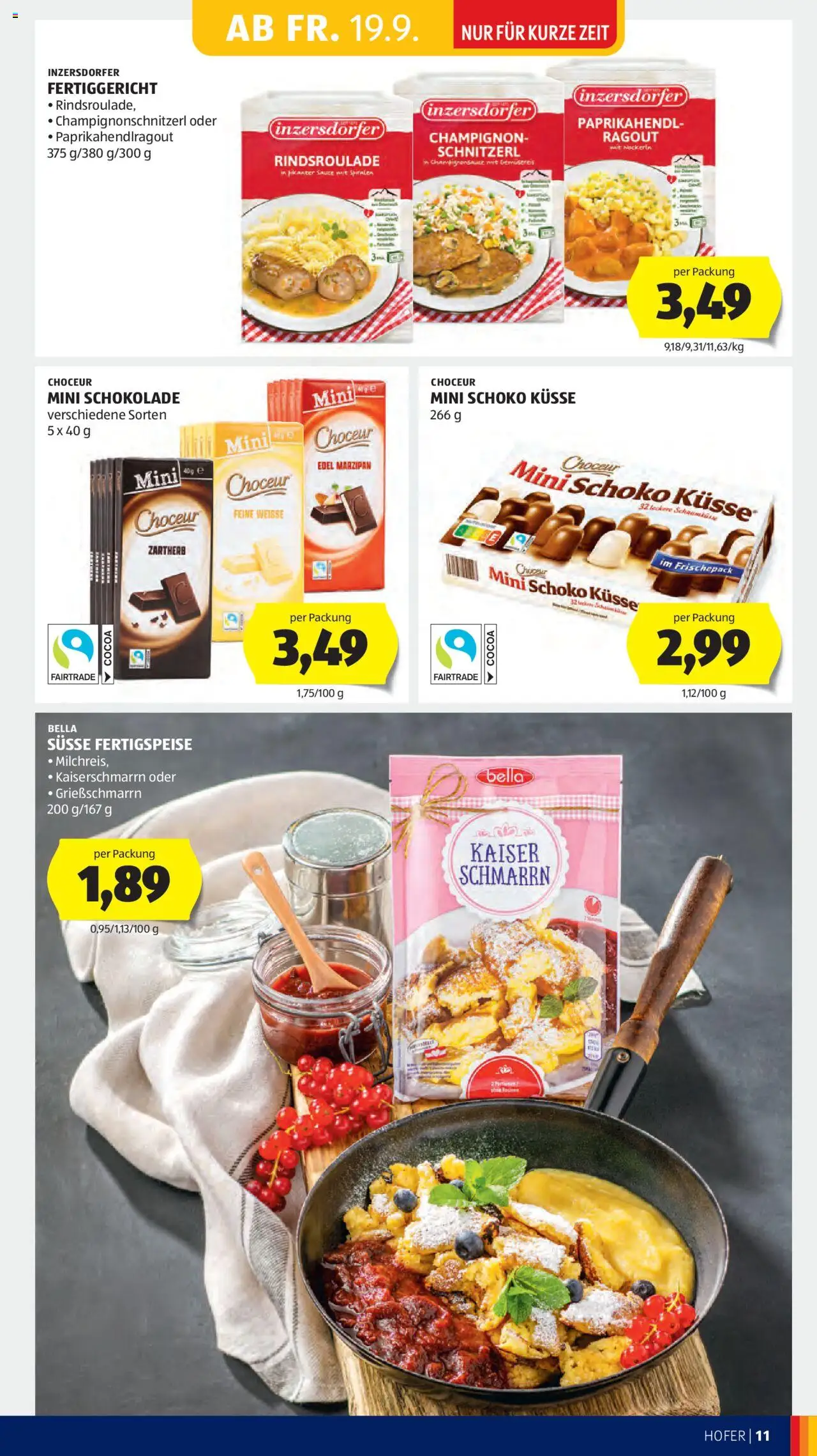 Hofer Flugblatt gültig ab 19.09.2025 | Seite: 13 | Produkte: Schokolade