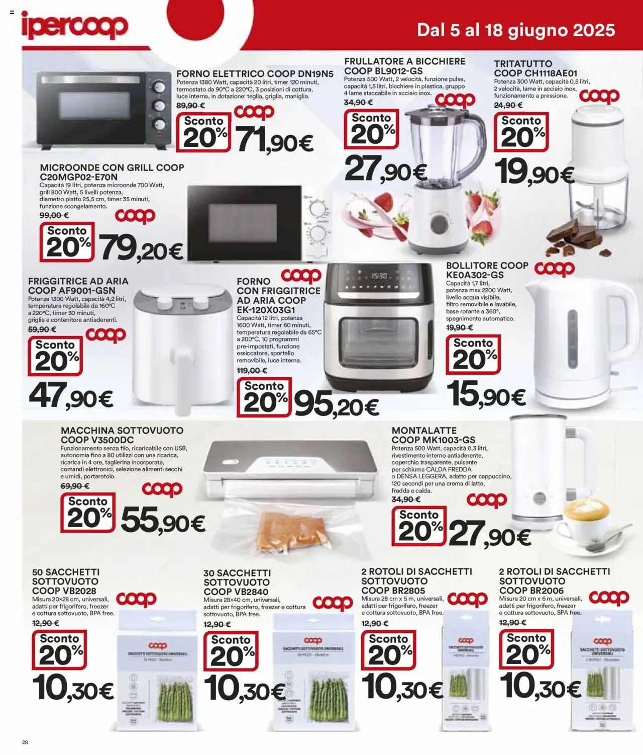 Volantino Ipercoop del 05.06.2025 | Pagina: 28 | Prodotti: Frullatore, Forno, Griglia, Friggitrice