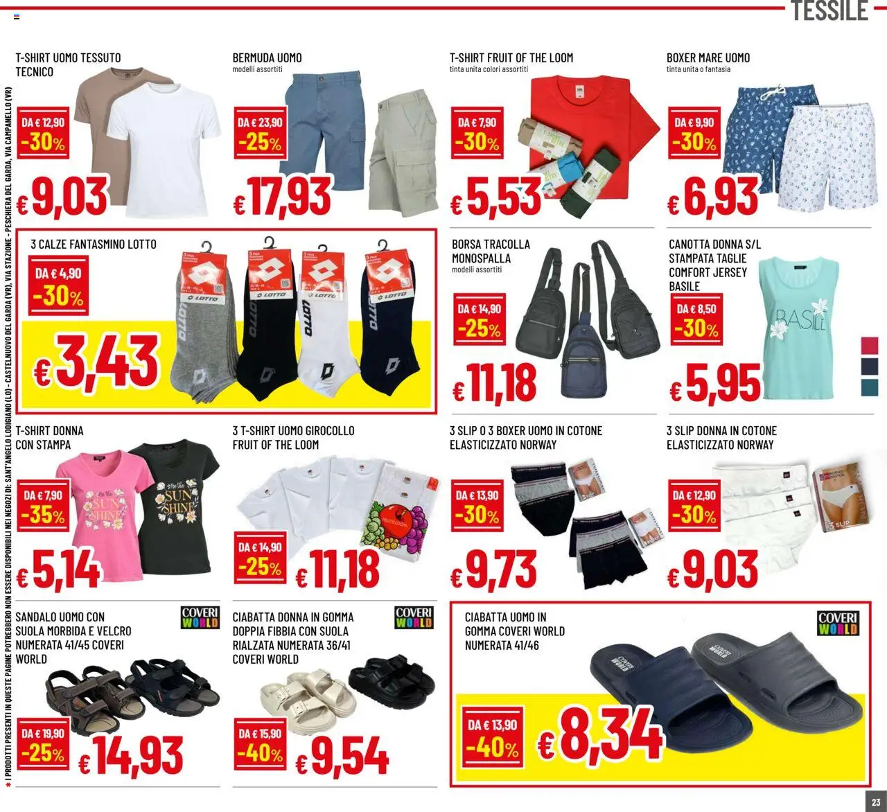 Volantino Galassia del 31.07.2025 | Pagina: 23 | Prodotti: Canotta, Slip, Bermuda, Stampa