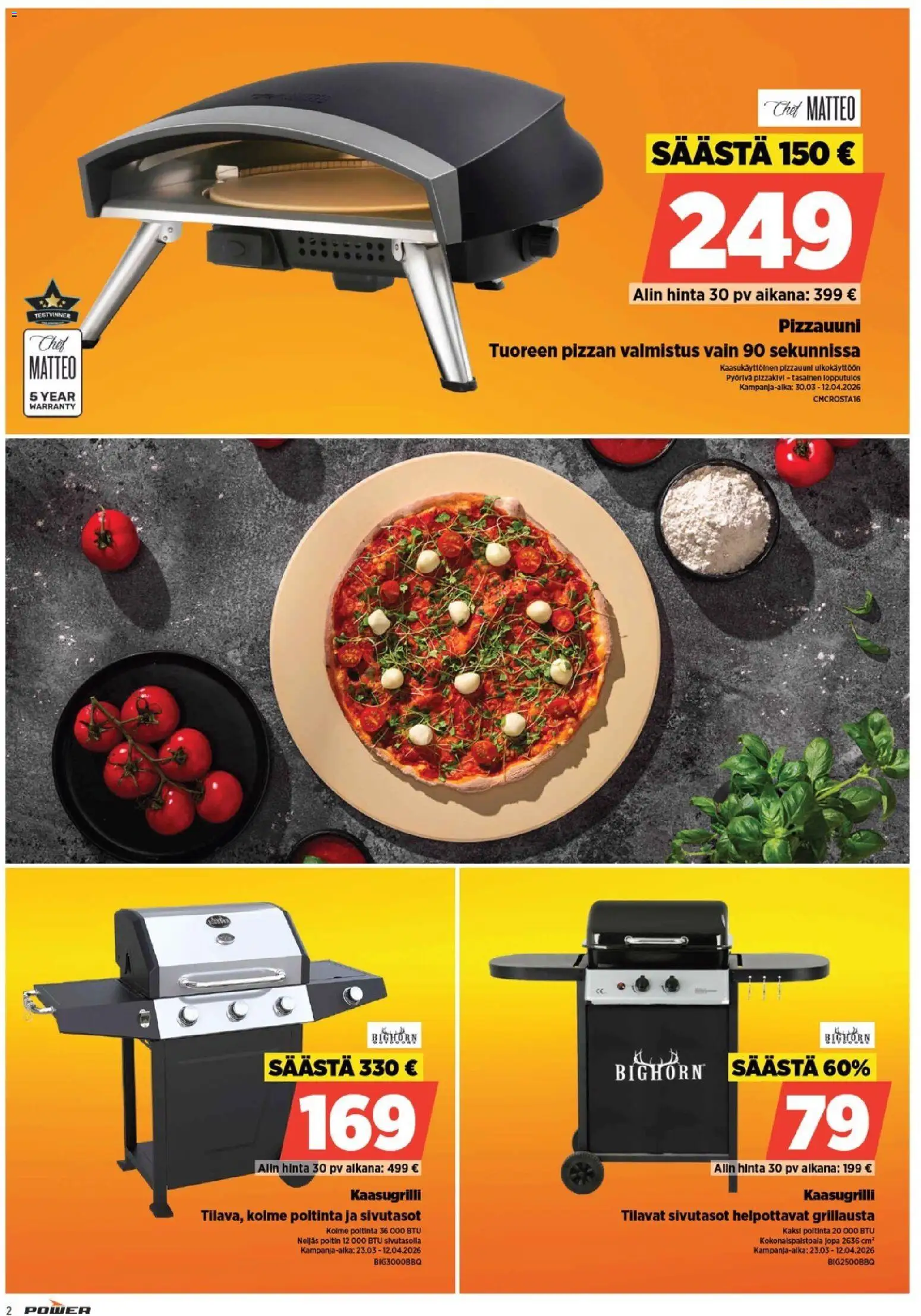 Power tarjoukset – voimassa 06.04.2026 alkaen | Sivu: 2 | Tuotteet: Kaasugrilli