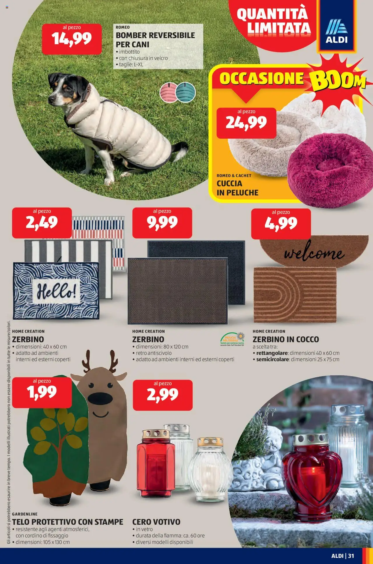 Volantino Aldi del 20.10.2025 | Pagina: 31 | Prodotti: Peluche, Cocco, Zerbino