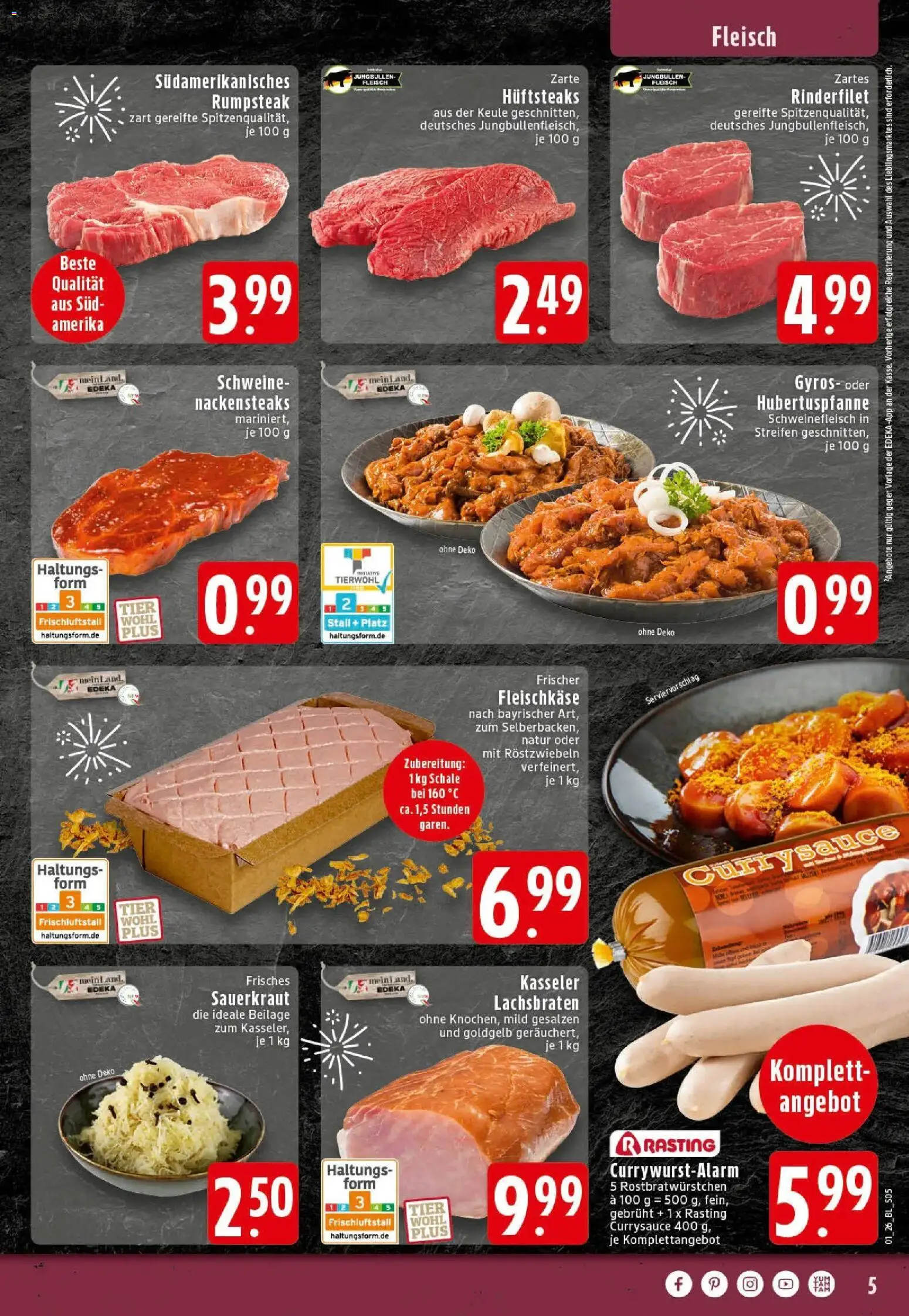 Edeka prospekt Mettingen	 – gültig ab 28.12.2025 | Seite: 5 | Produkte: Nackensteaks, Rumpsteak, Gyros, Steak