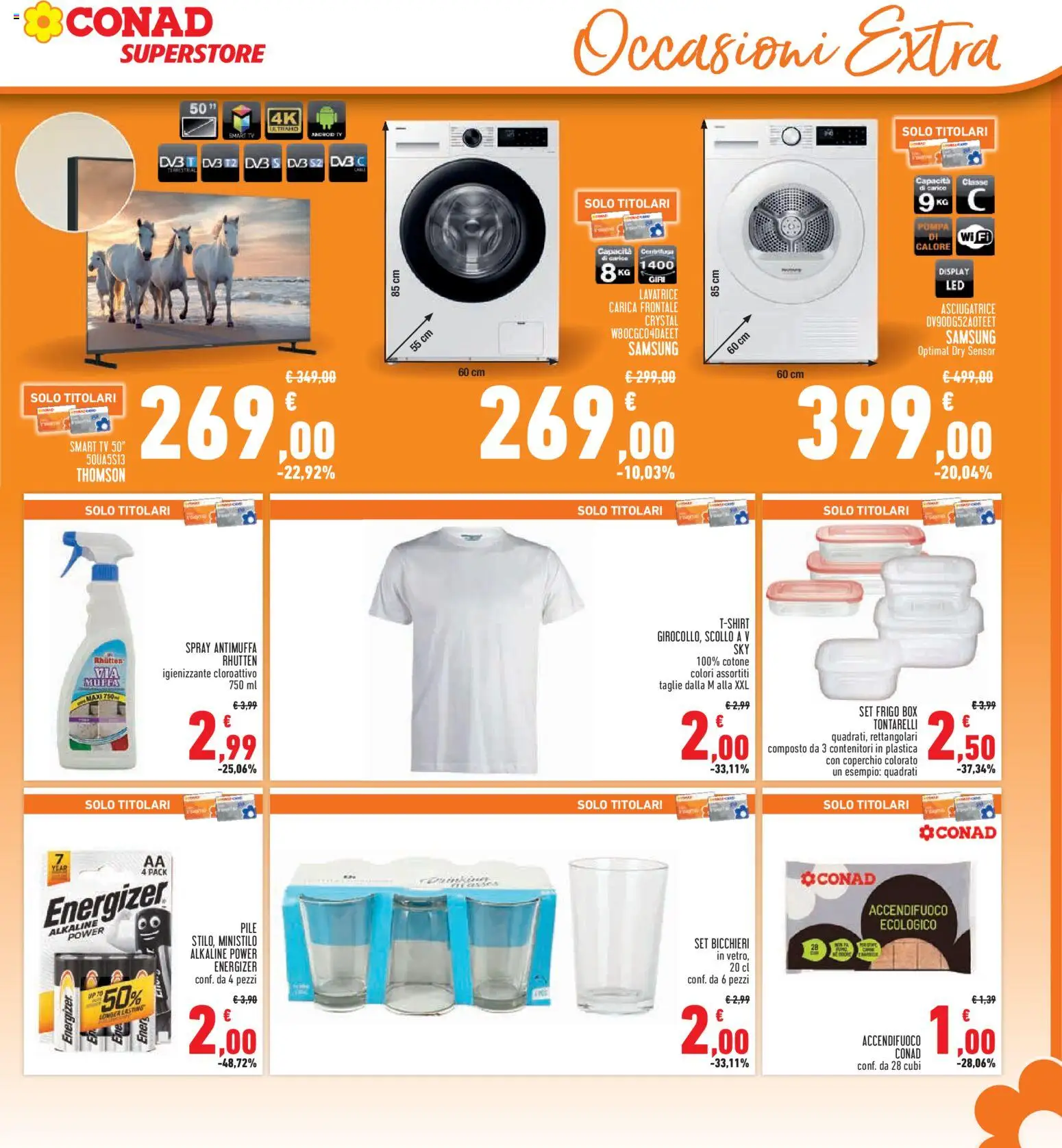 Volantino Conad del 15.01.2026 | Pagina: 29 | Prodotti: smart TV, Asciugatrice, TV, Samsung
