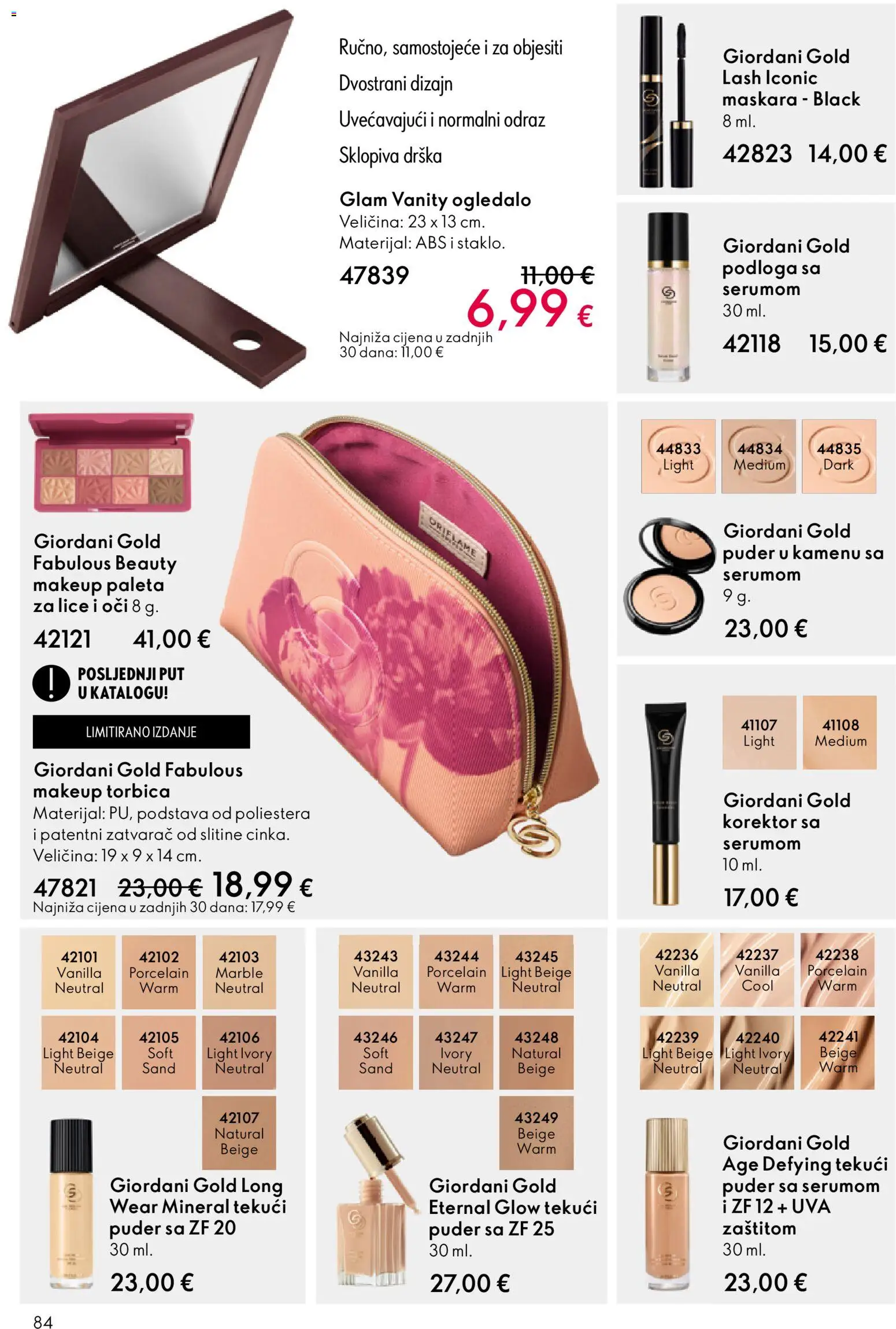 Oriflame katalog | vrijedi od 19.11.2025 | Stranica: 84 | Proizvodi: Ogledalo, Puder, Maskara, Korektor