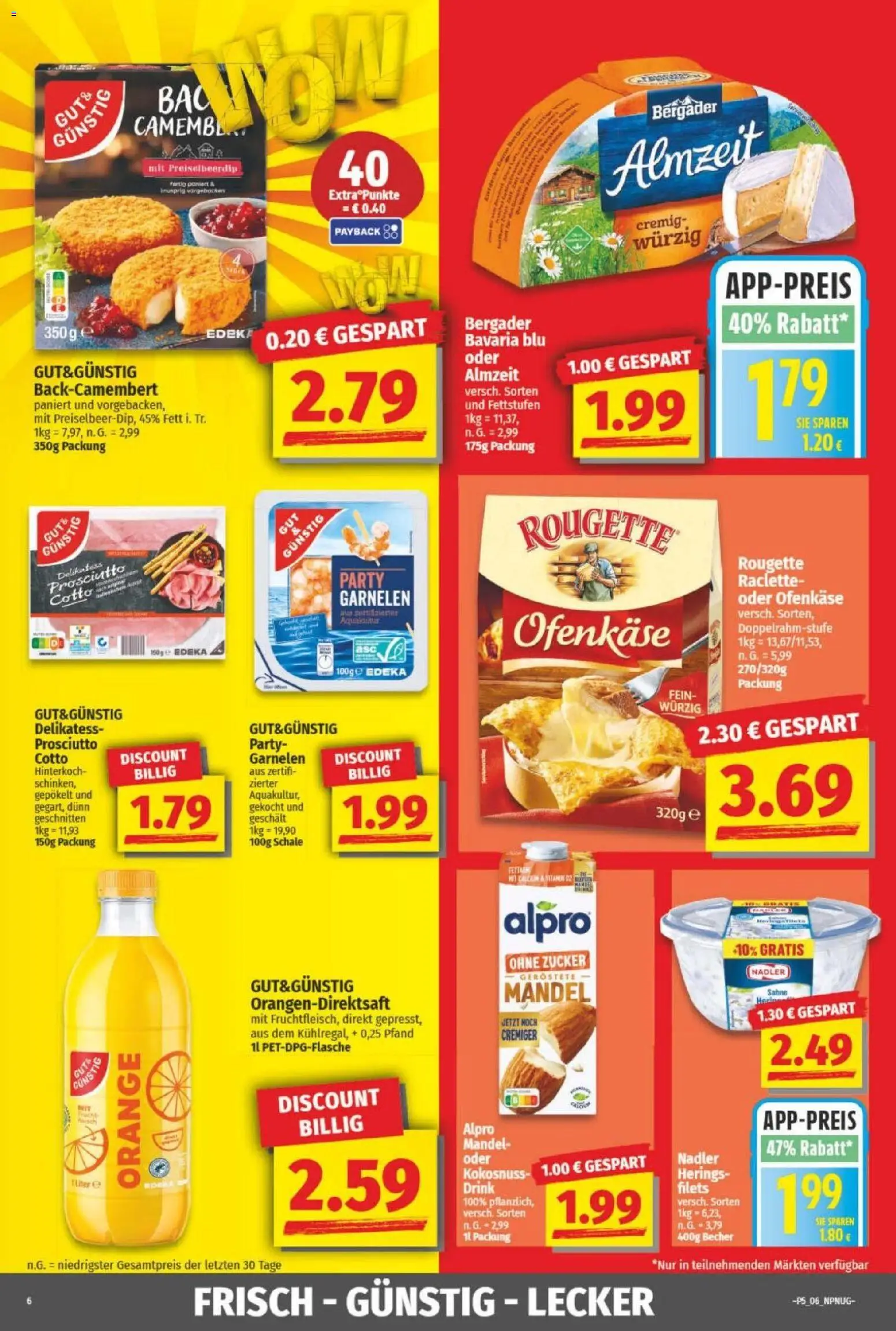 NP Discount Prospekt – gültig ab 25.01.2026 | Seite: 6 | Produkte: Garnelen, Alpro, Zucker, Raclette