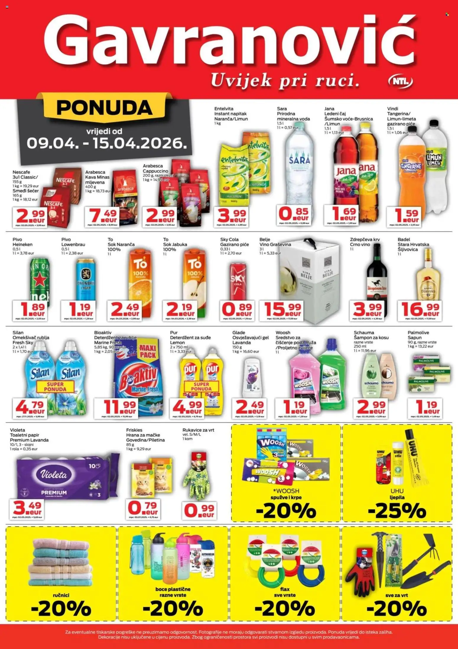 Gavranović katalog | vrijedi od 09.04.2026 | Stranica: 4 | Proizvodi: Sok, Pivo, Čaj, PC