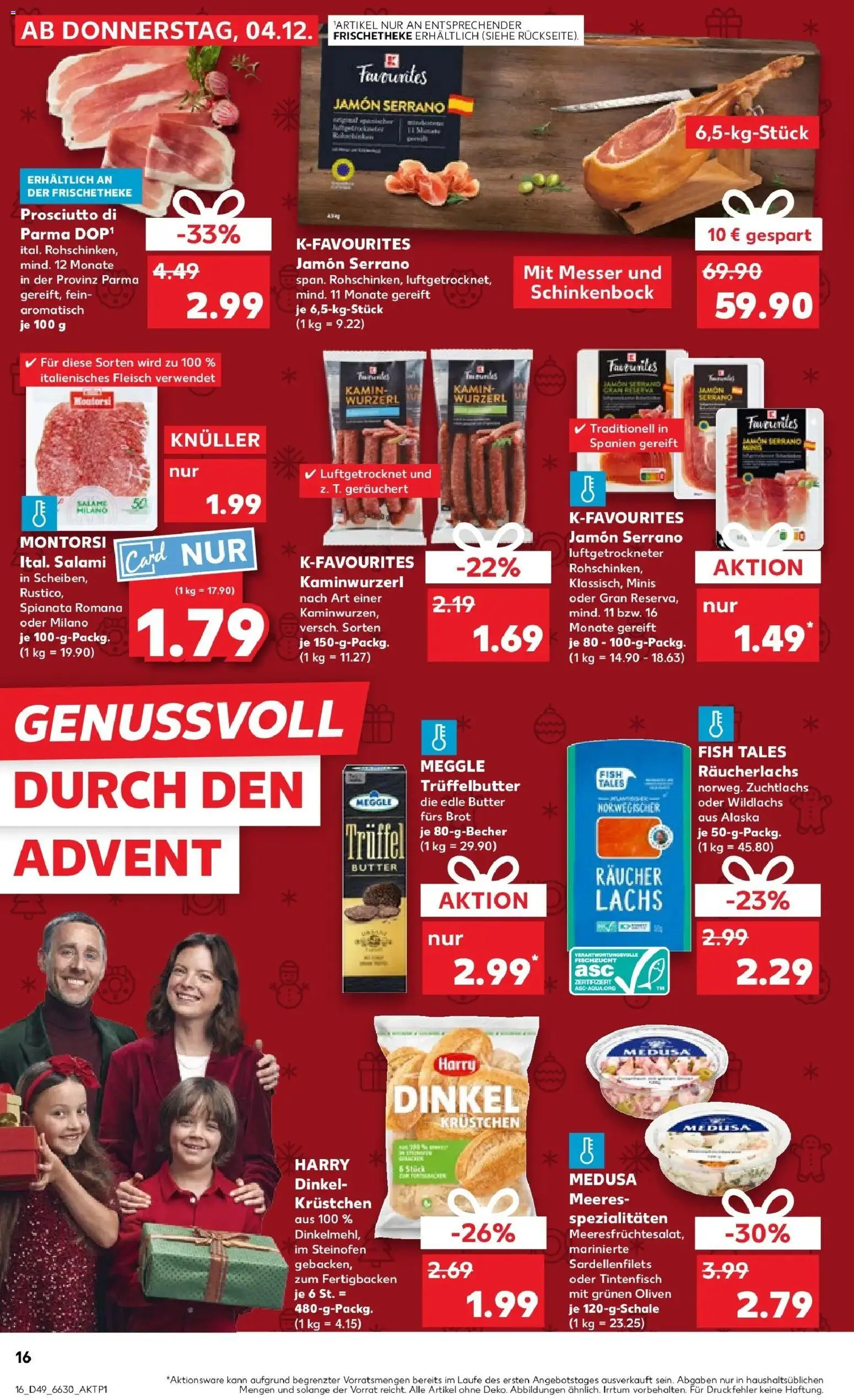 Kaufland prospekt Kreuztal	 – gültig ab 08.12.2025 | Seite: 16 | Produkte: Kamin, Tintenfisch, Lachs, Räucherlachs