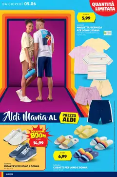 Volantino Aldi del 02.06.2025 | Pagina: 30 | Prodotti: Sneakers, Ciabatte