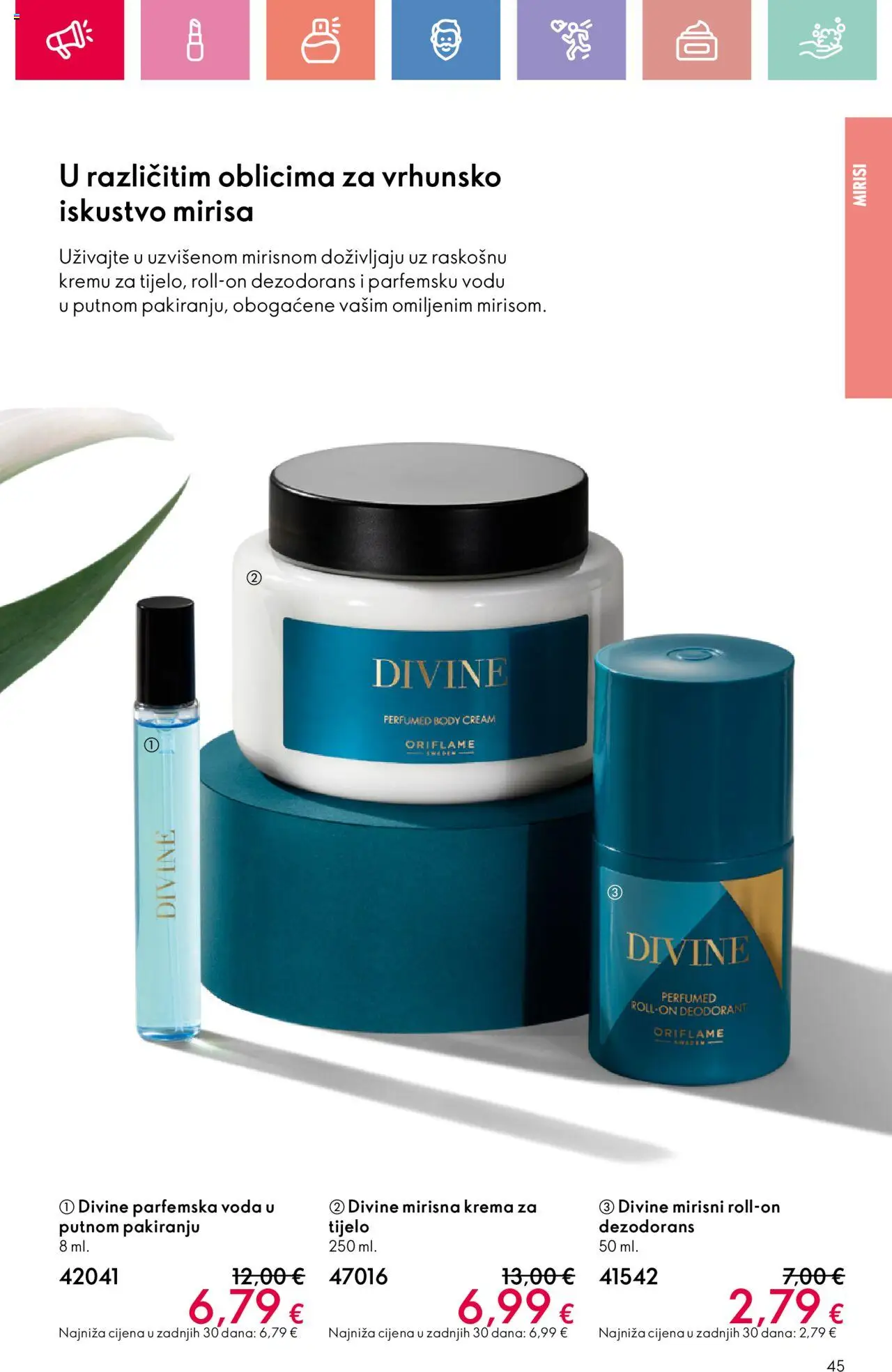 Oriflame katalog | vrijedi od 03.08.2025 | Stranica: 45 | Proizvodi: Dezodorans, Krema, Voda