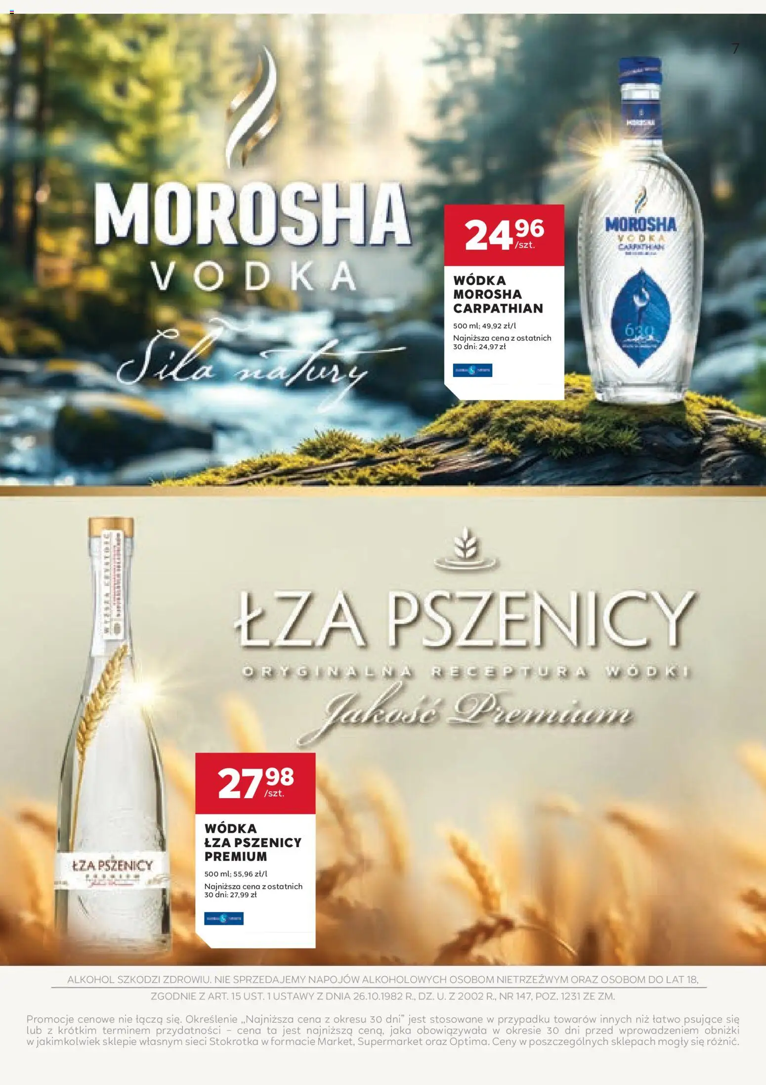 Stokrotka Gazetka - Oferta alkoholowa od 04.12.2025 | Strona: 7 | Produkty: Stokrotka, Vodka, Alkohol, Wódka