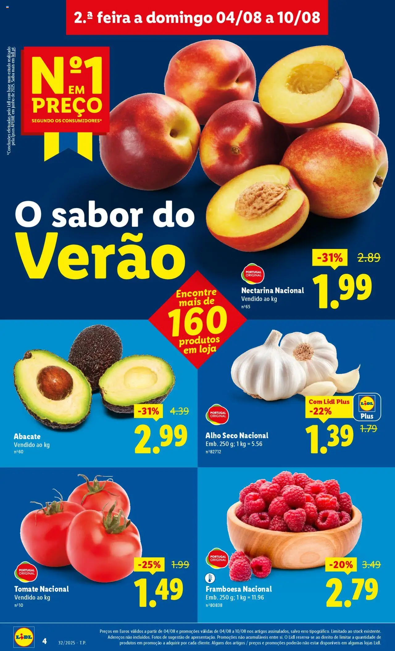 Lidl folheto │ válido de 04.08.2025 | Página: 4 | Produtos: Base, Abacate, Tomate