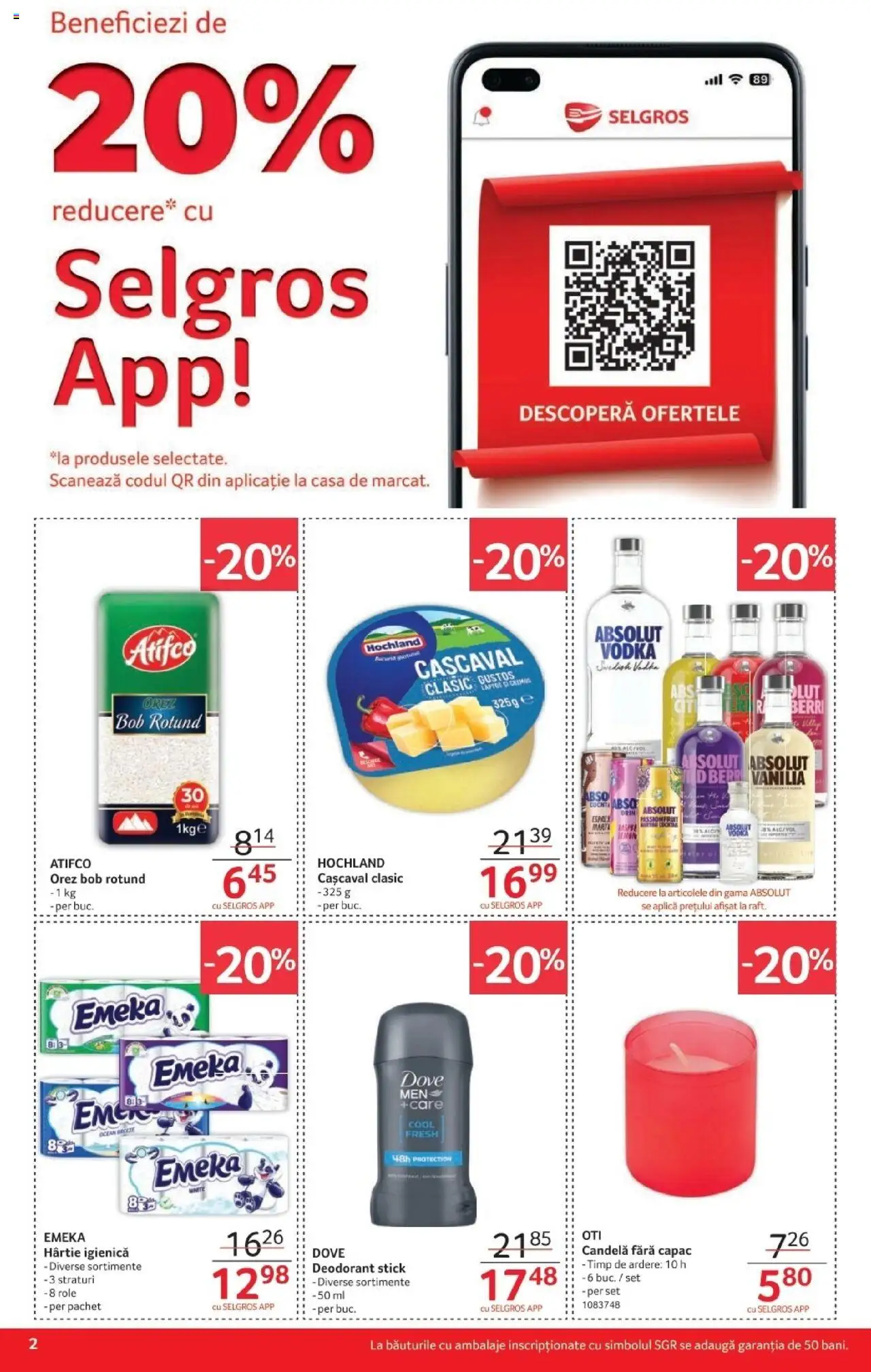 Noul catalog Selgros – valabil de la 17.10.2025 | Pagină: 2 | Produse: Role, Cașcaval, Orez, Vodka