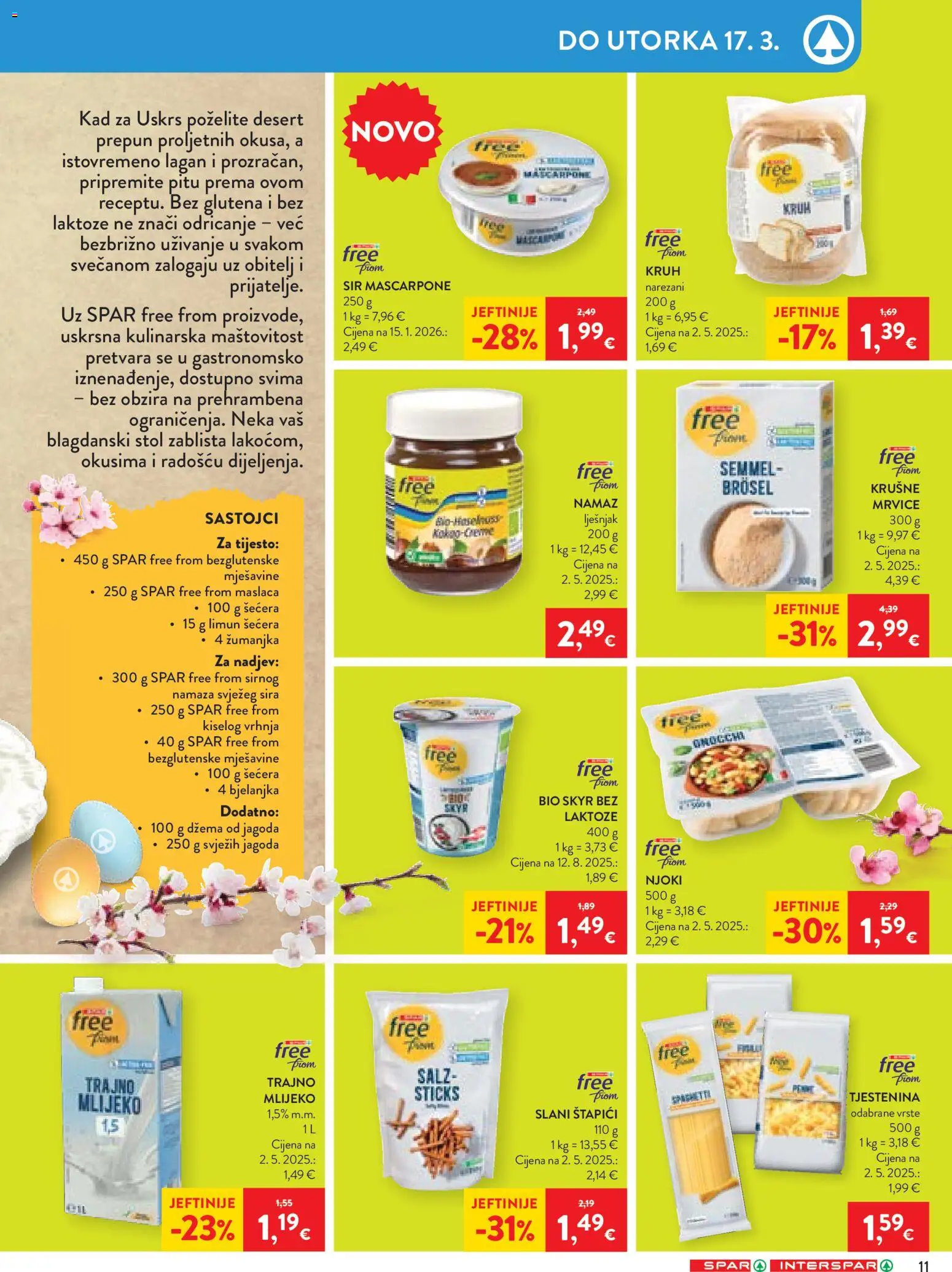 Spar katalog | vrijedi od 08.03.2026 | Stranica: 13 | Proizvodi: Mascarpone, Kruh, Njoki, Štapići