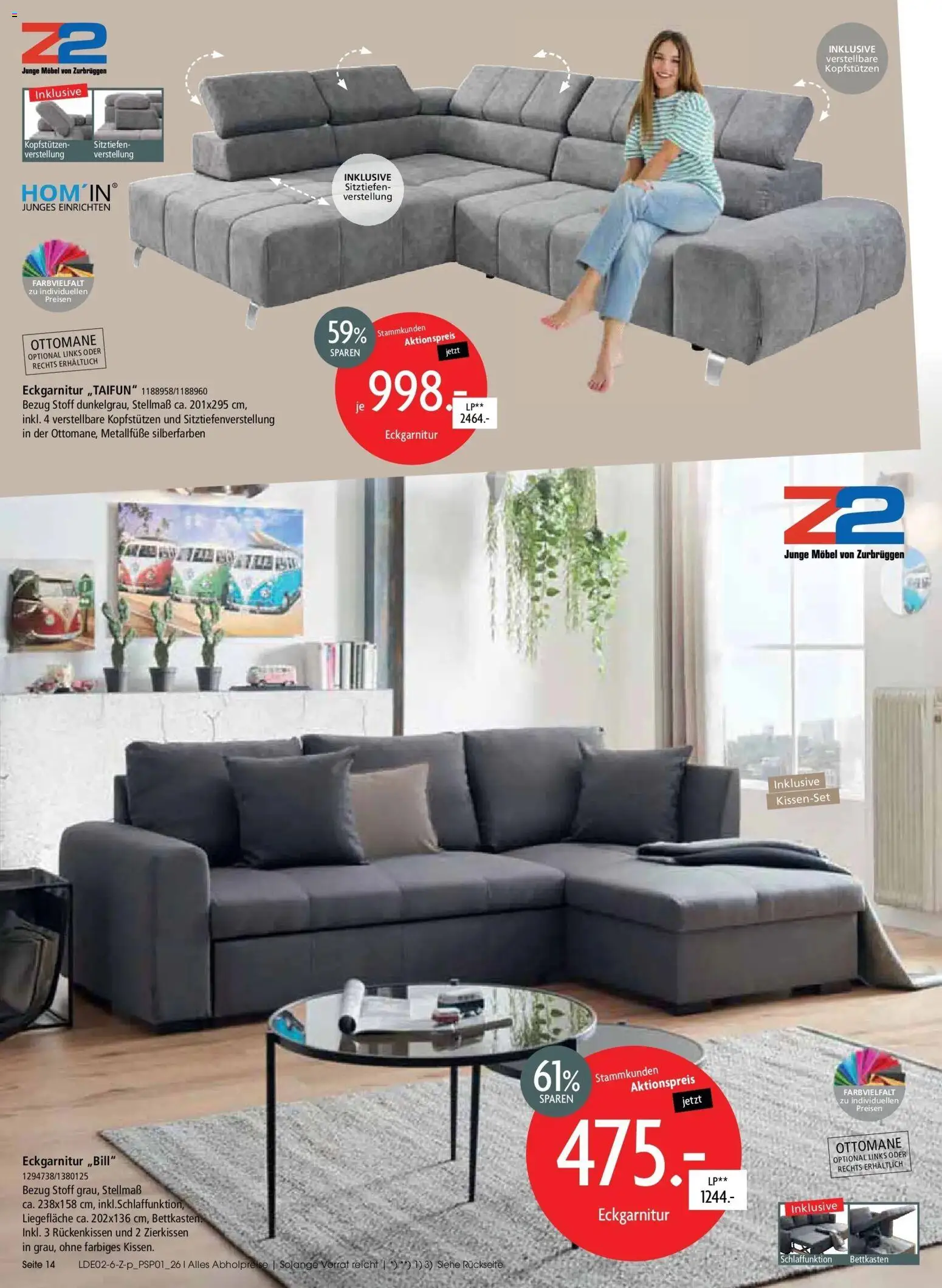 Zurbrüggen - Zurbrüggen: Ihr Einrichtungshaus der Extraklasse – gültig ab 20.02.2026 | Seite: 14