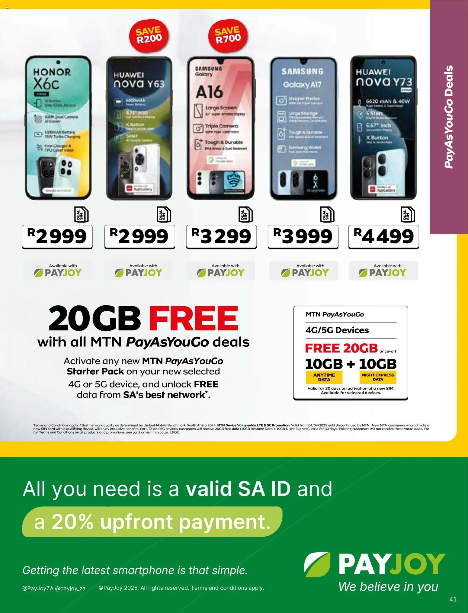 New MTN catalogue – valid from 07.11.2025 | Page: 41 | Products: Data, Sim, Smartphone