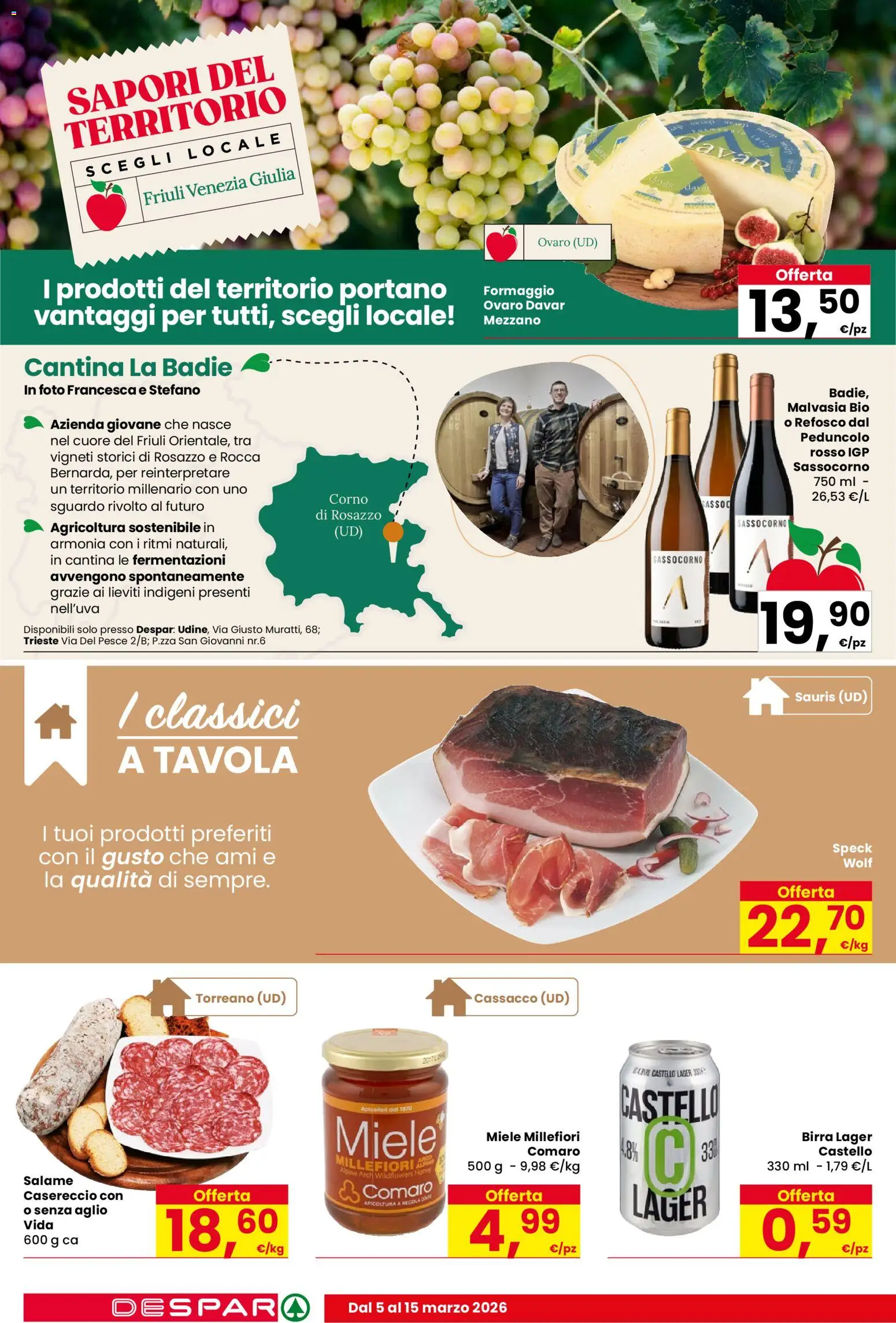 Volantino Despar del 05.03.2026 | Pagina: 8 | Prodotti: Birra, Pesce, Formaggio, Miele