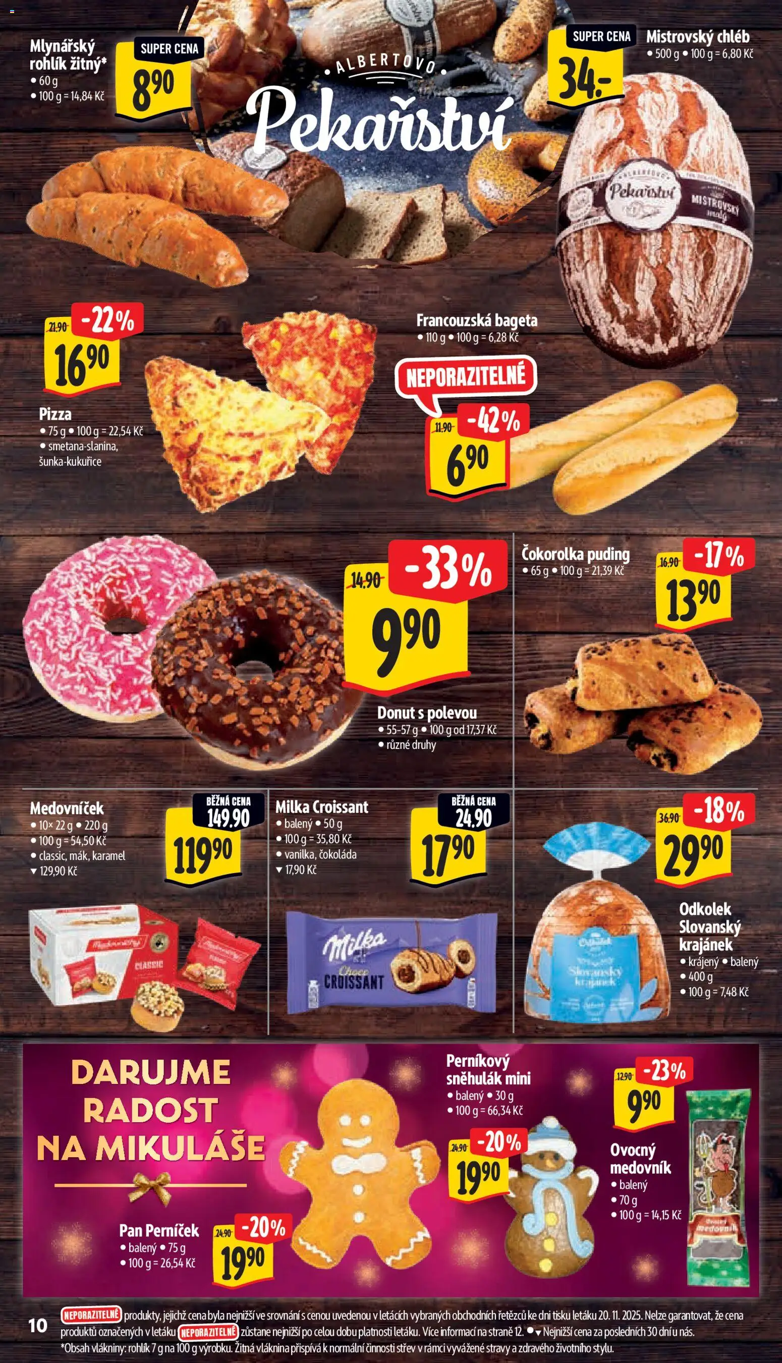 Albert leták - Supermarket od 26.11.2025 | Strana: 17 | Produkty: Donut, Milka, Medovník, Croissant